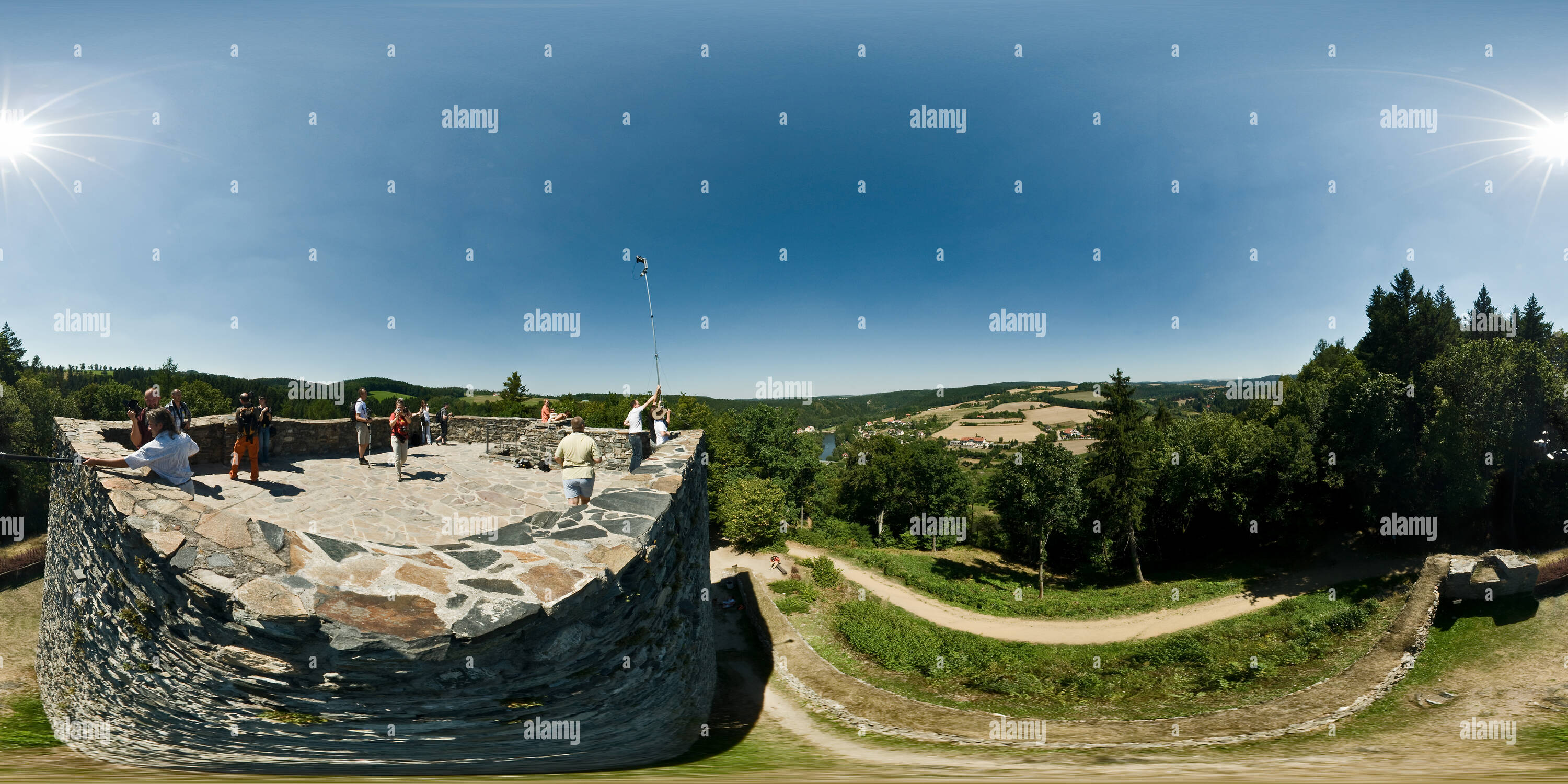 360 degree panoramic view of Cesky Sternberk Castle