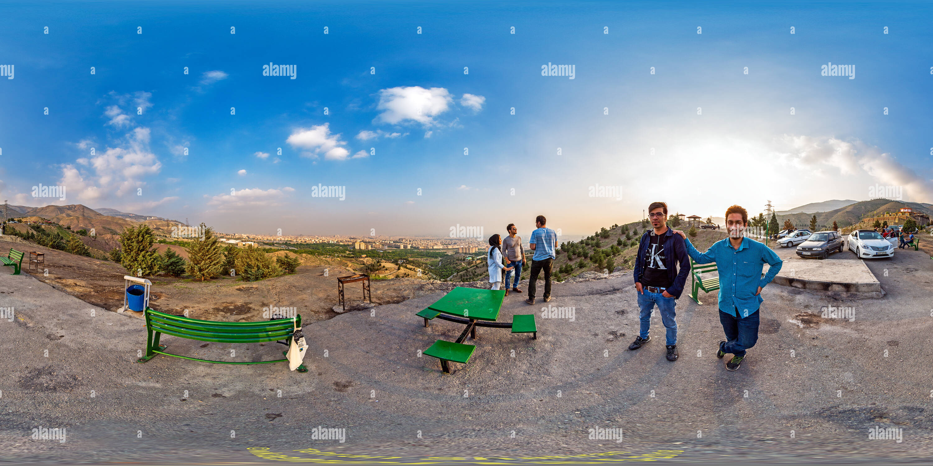 360 degree panoramic view of Tehran Shahran in the foothills of the Alborz mountains