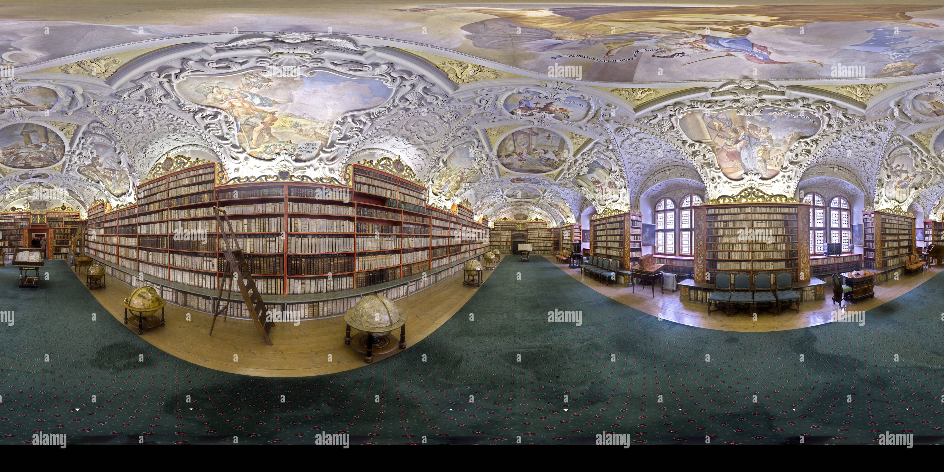 360 degree panoramic view of Gigapixel Photo of Strahov Theological Library