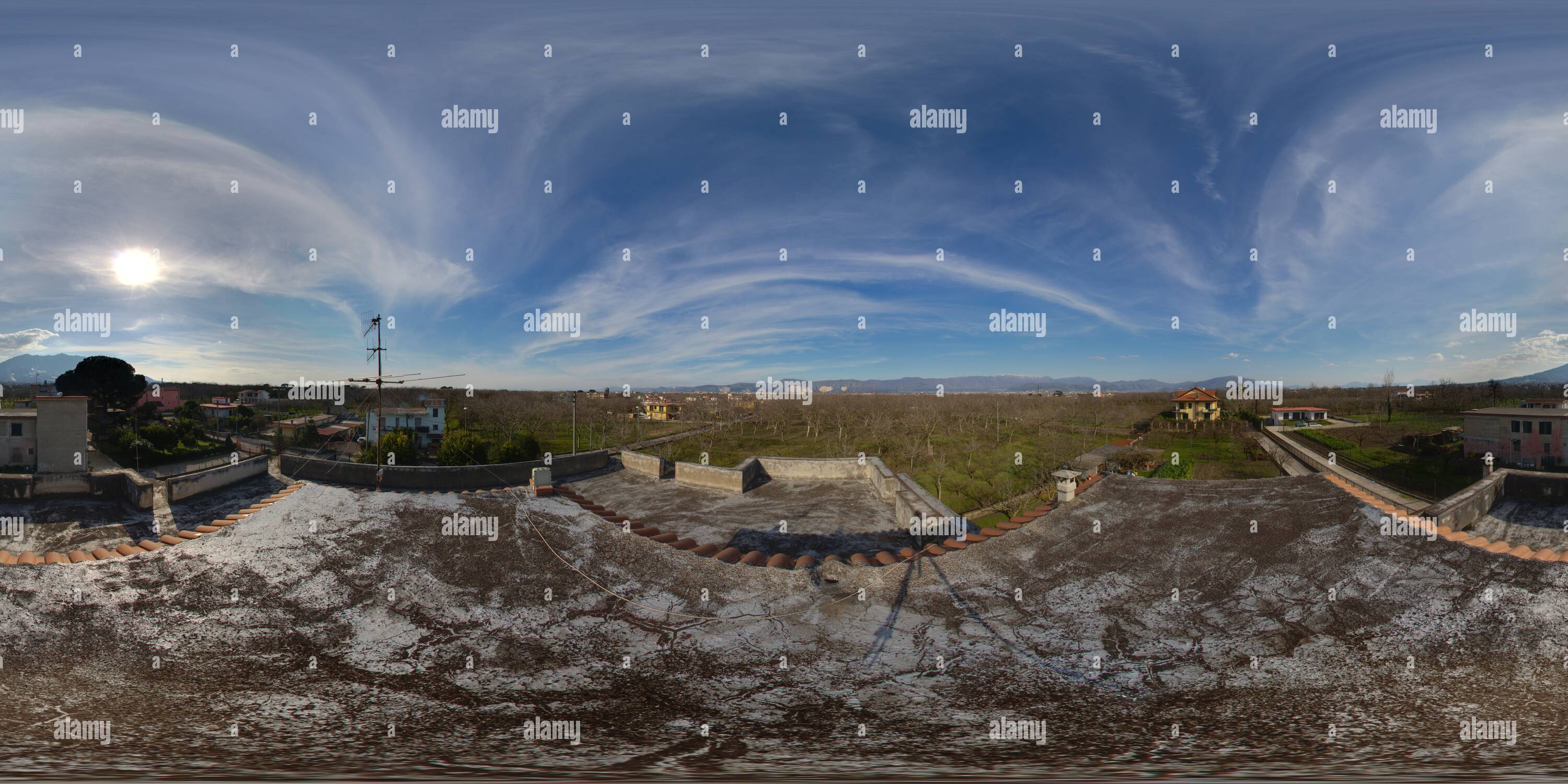 360 degree panoramic view of Somma Vesuviana from my roof.