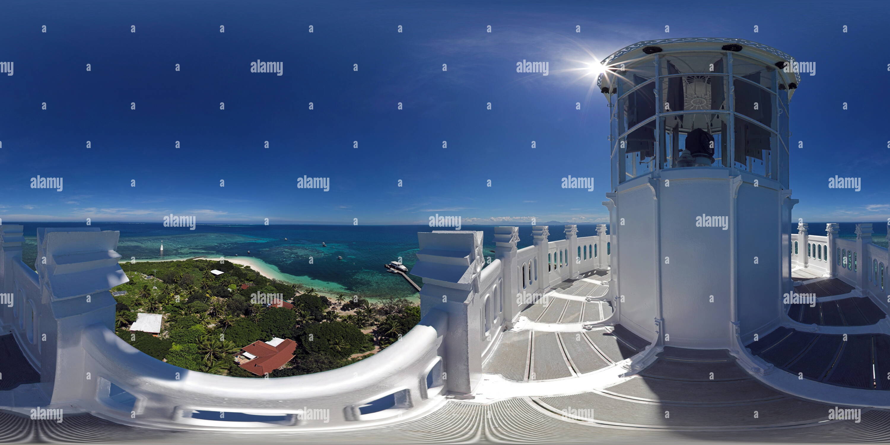 360 degree panoramic view of Amedee Lighthouse Top