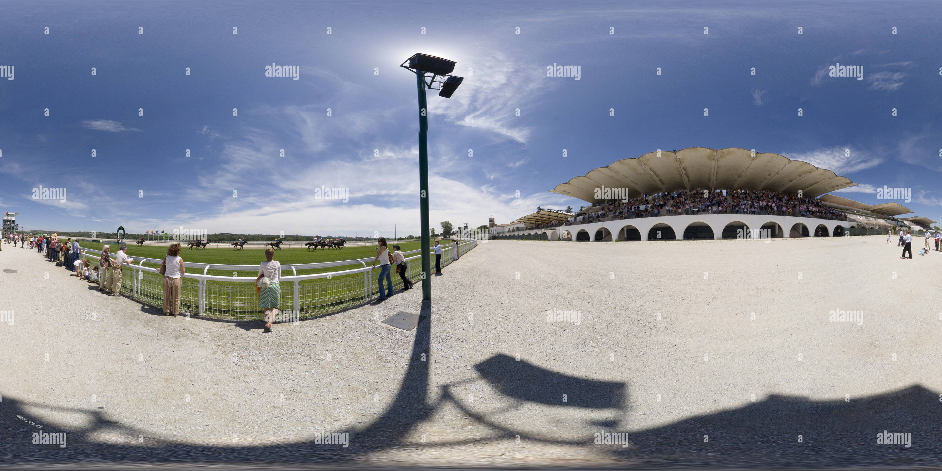 360 degree panoramic view of Horse racing photo finish