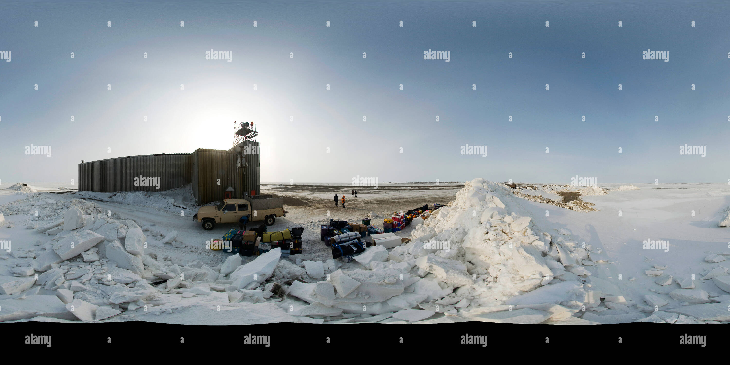 360° view of Staging gear at Barter Island's runway (23 April 08 Alamy