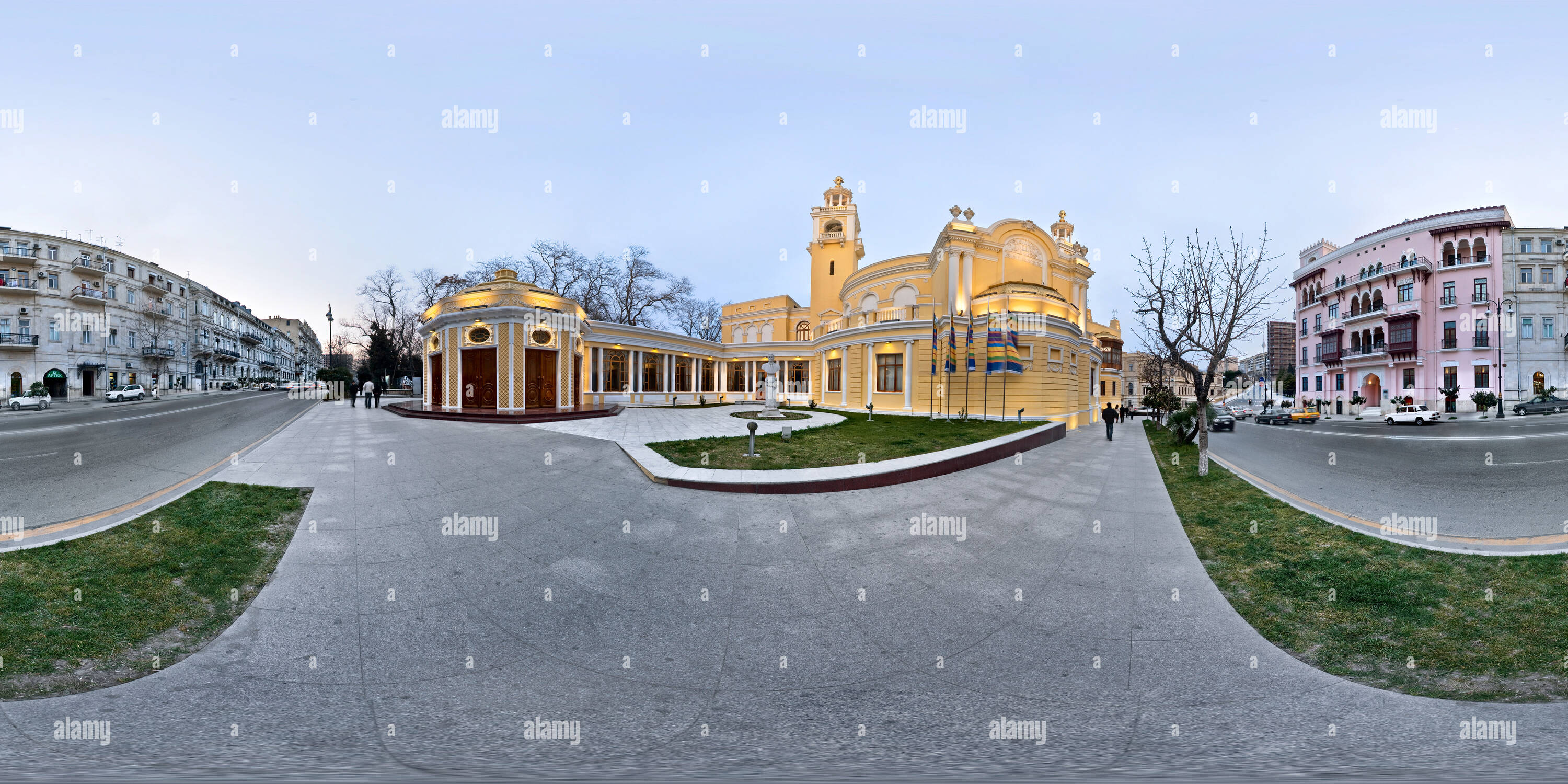 360 degree panoramic view of The Azerbaijan State Philharmonic Hall named after Muslim Magomayev (exterior)