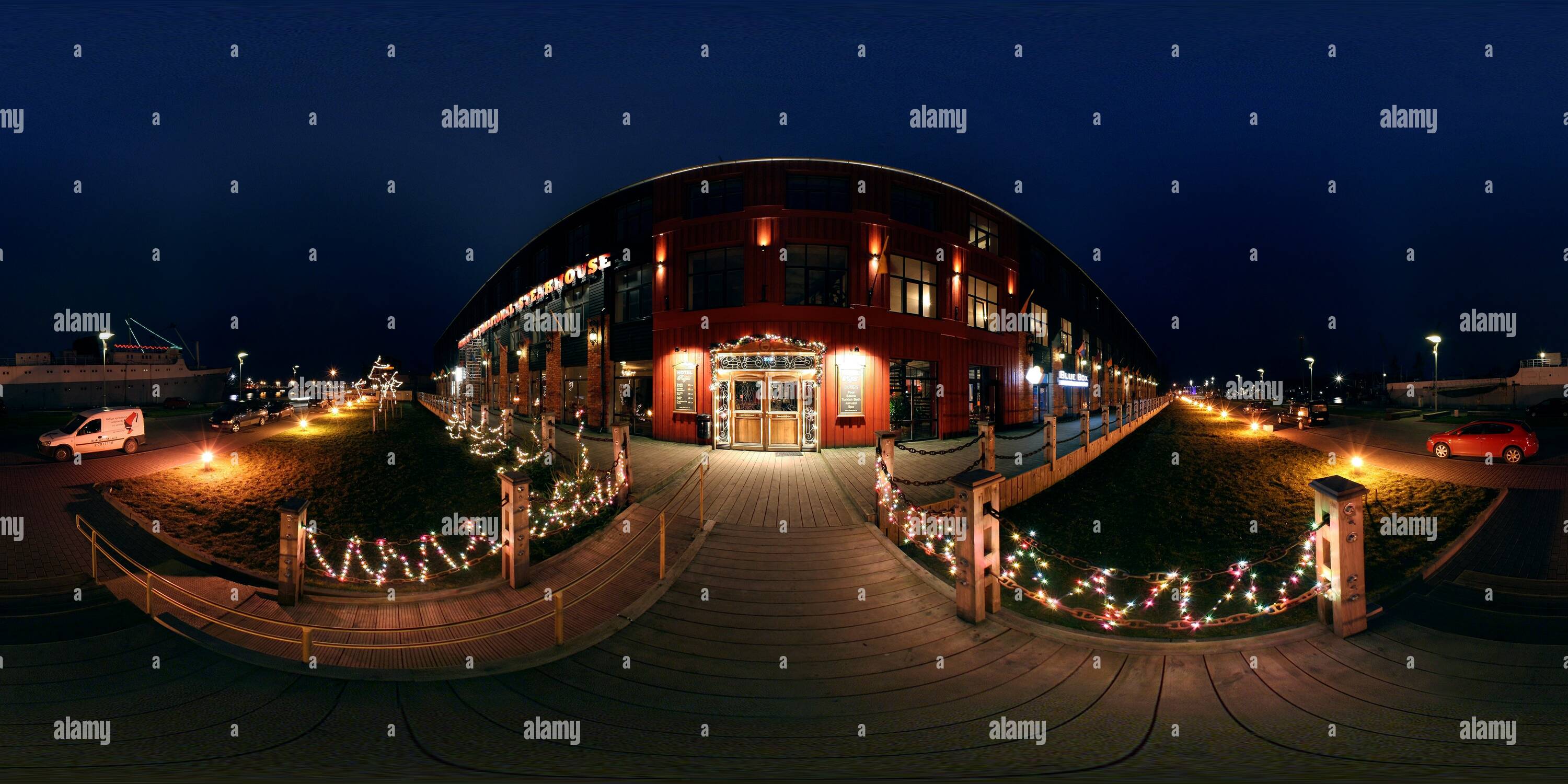 360° view of At the entrance of the Fontaine Royal Hotel in Liepaja Alamy