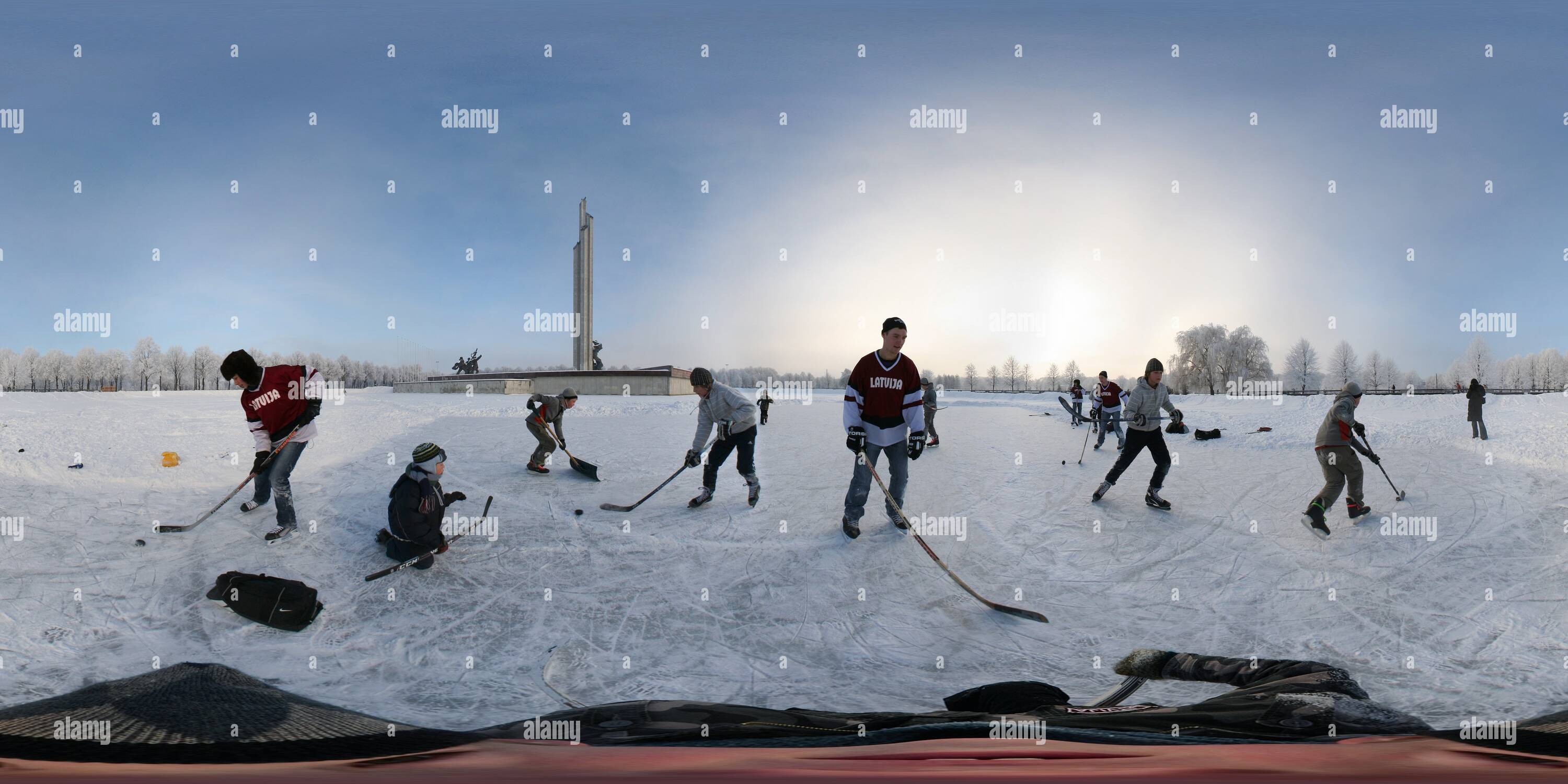 360° view of Ice hockey at the Uzvaras (Victory) Park in Riga Alamy