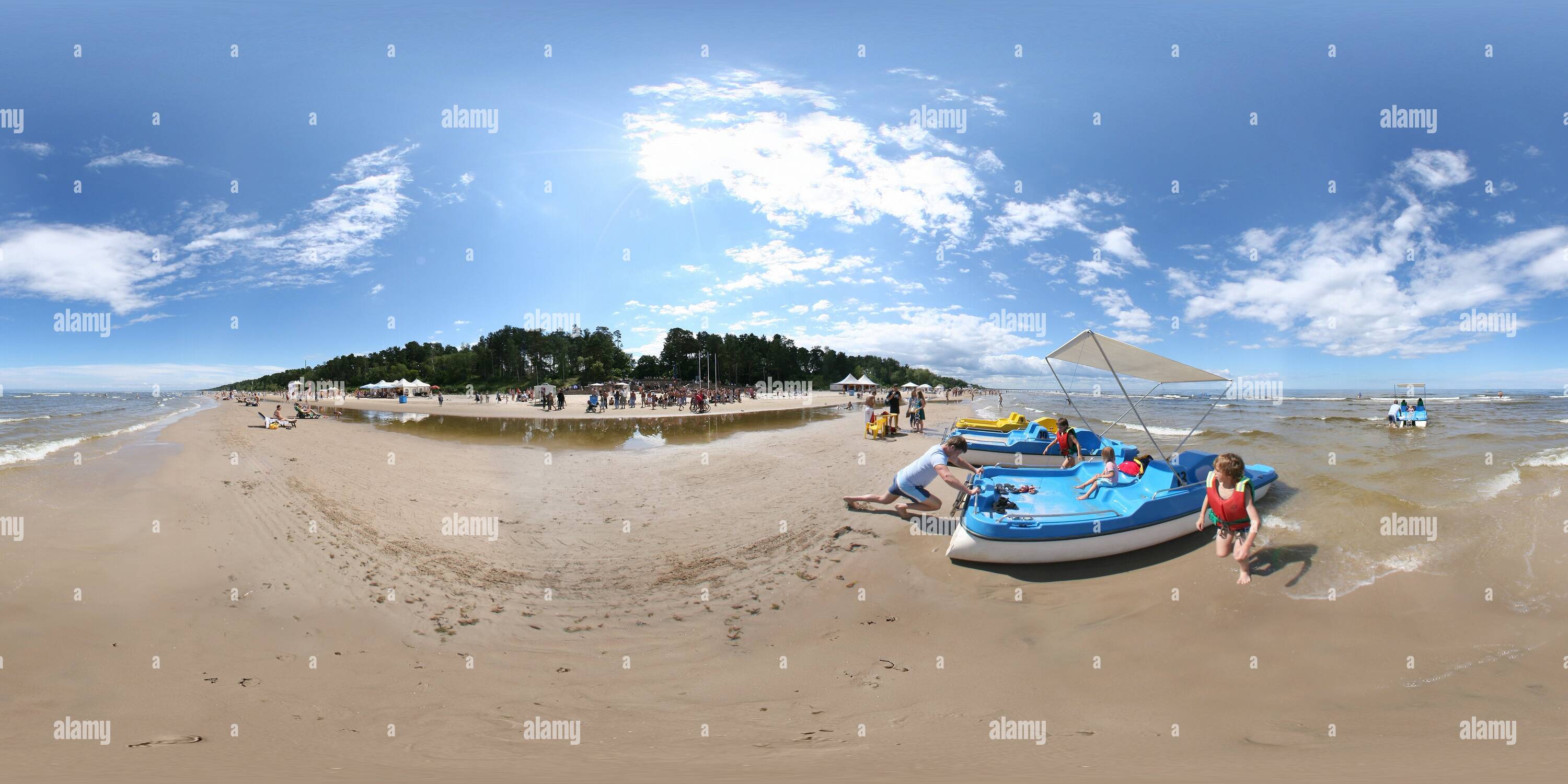 360° view of Pedal boat riding at Dzintari beach, Jurmala Alamy