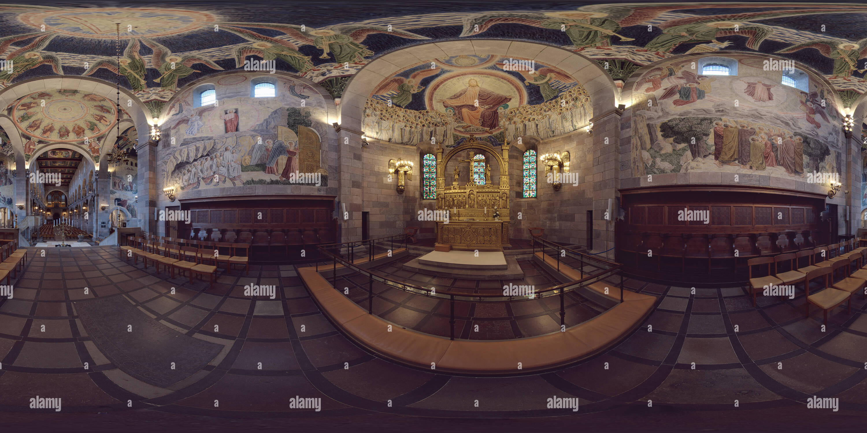 360 degree panoramic view of Viborg Cathedral at the Altar