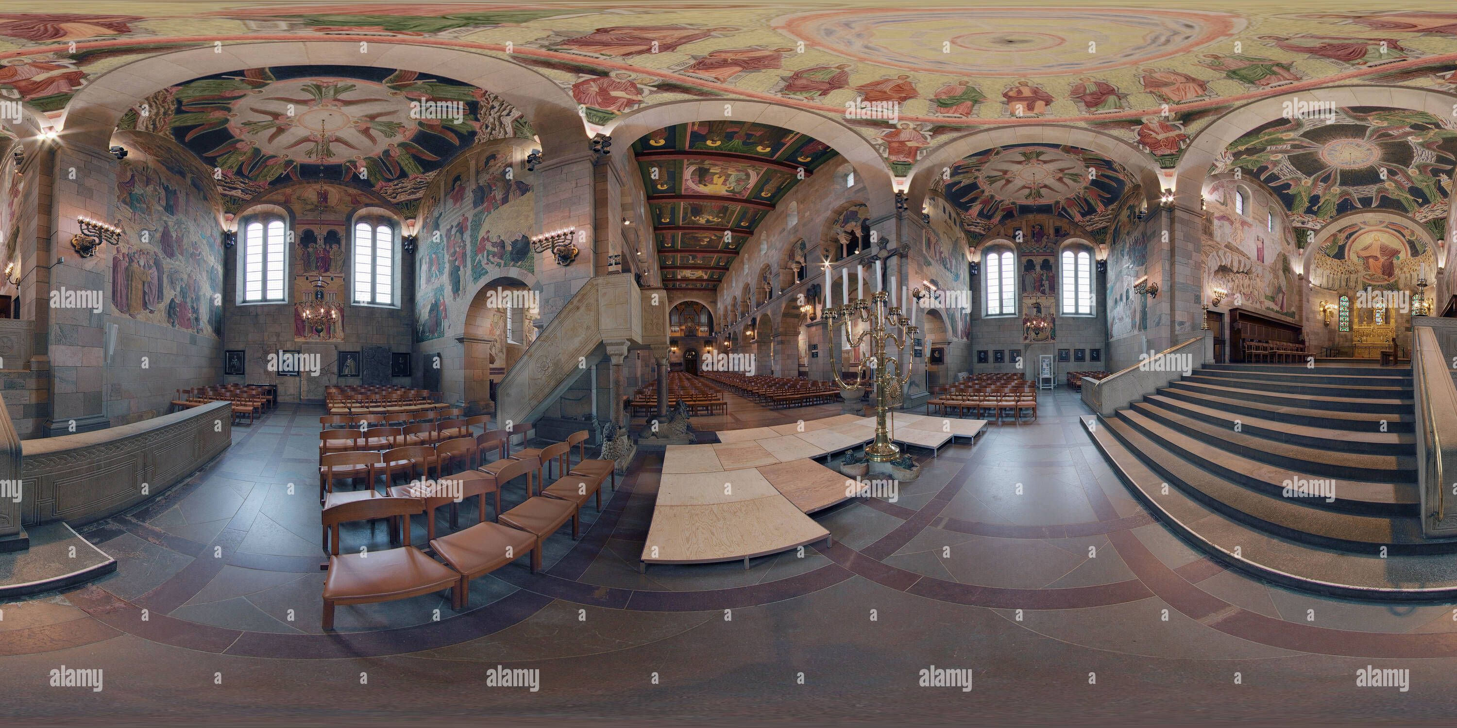 360 degree panoramic view of Viborg Cathedral 7 Armed Candlestick