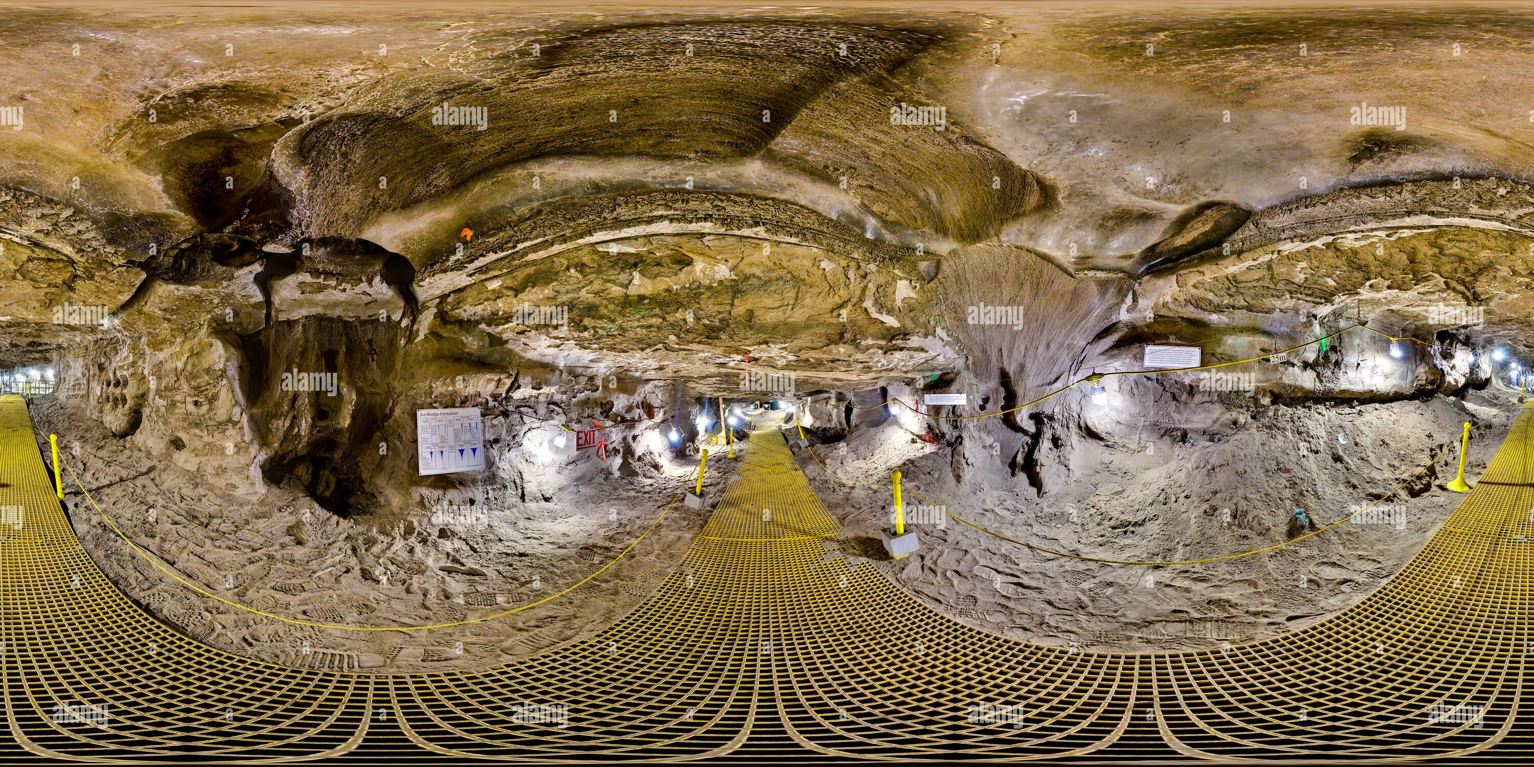 360 degree panoramic view of CRREL Permafrost Tunnel 25 meters into winze