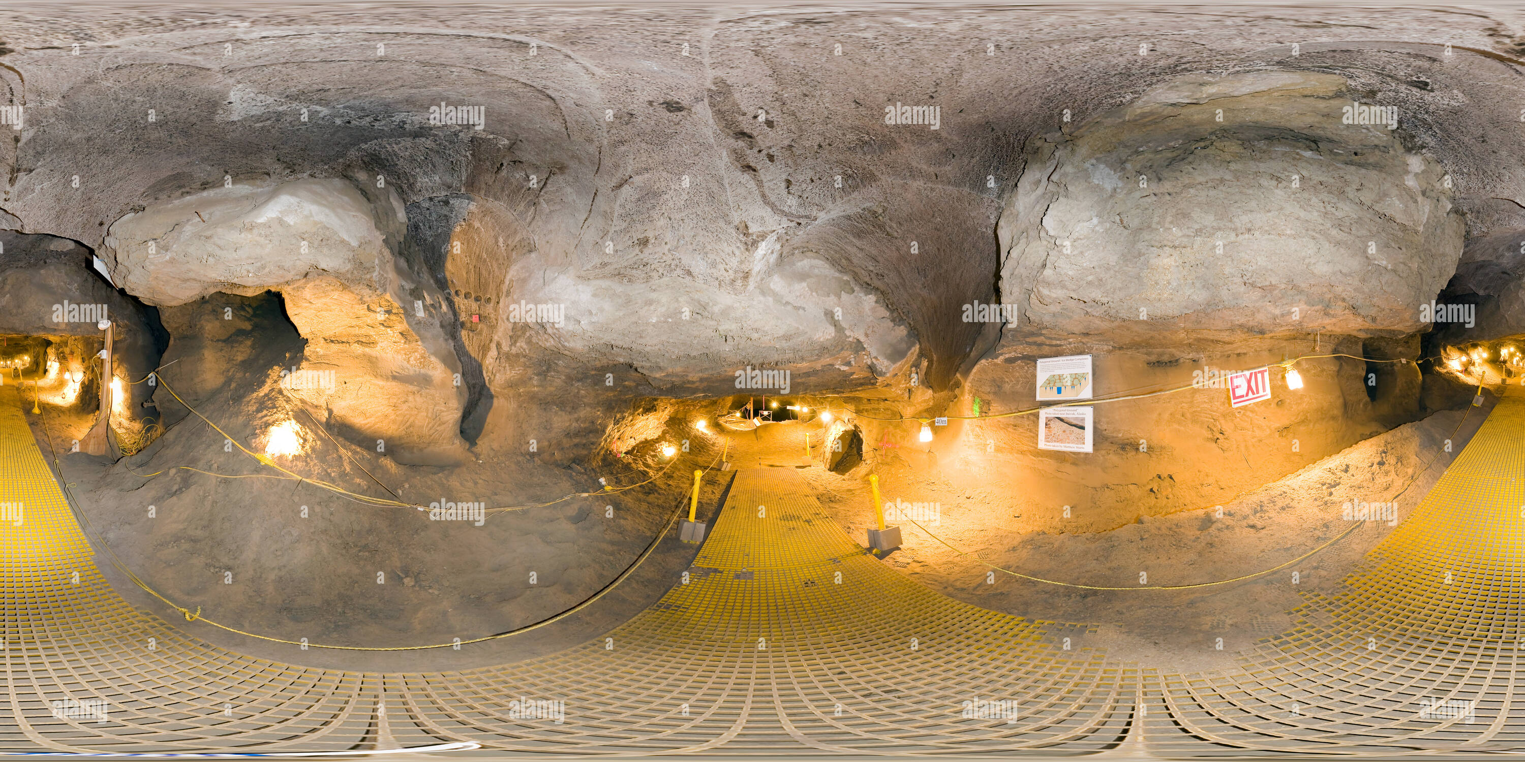 360 degree panoramic view of CRREL Permafrost Tunnel 41 meters into winze