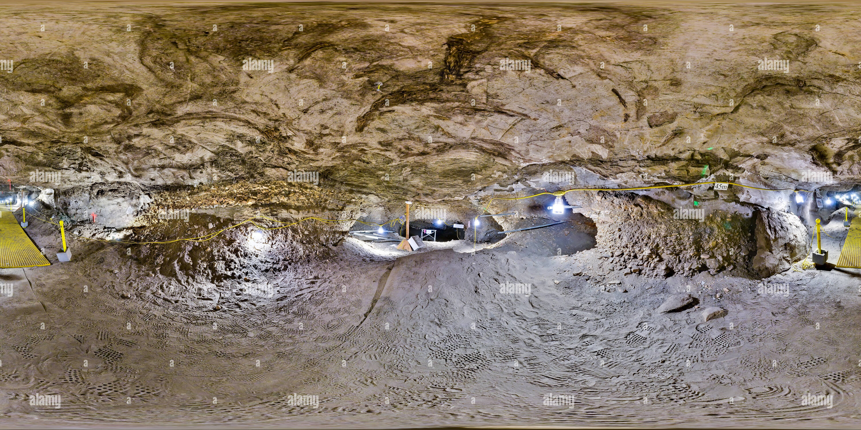 360 degree panoramic view of CRREL Permafrost Tunnel 45 meters into winze
