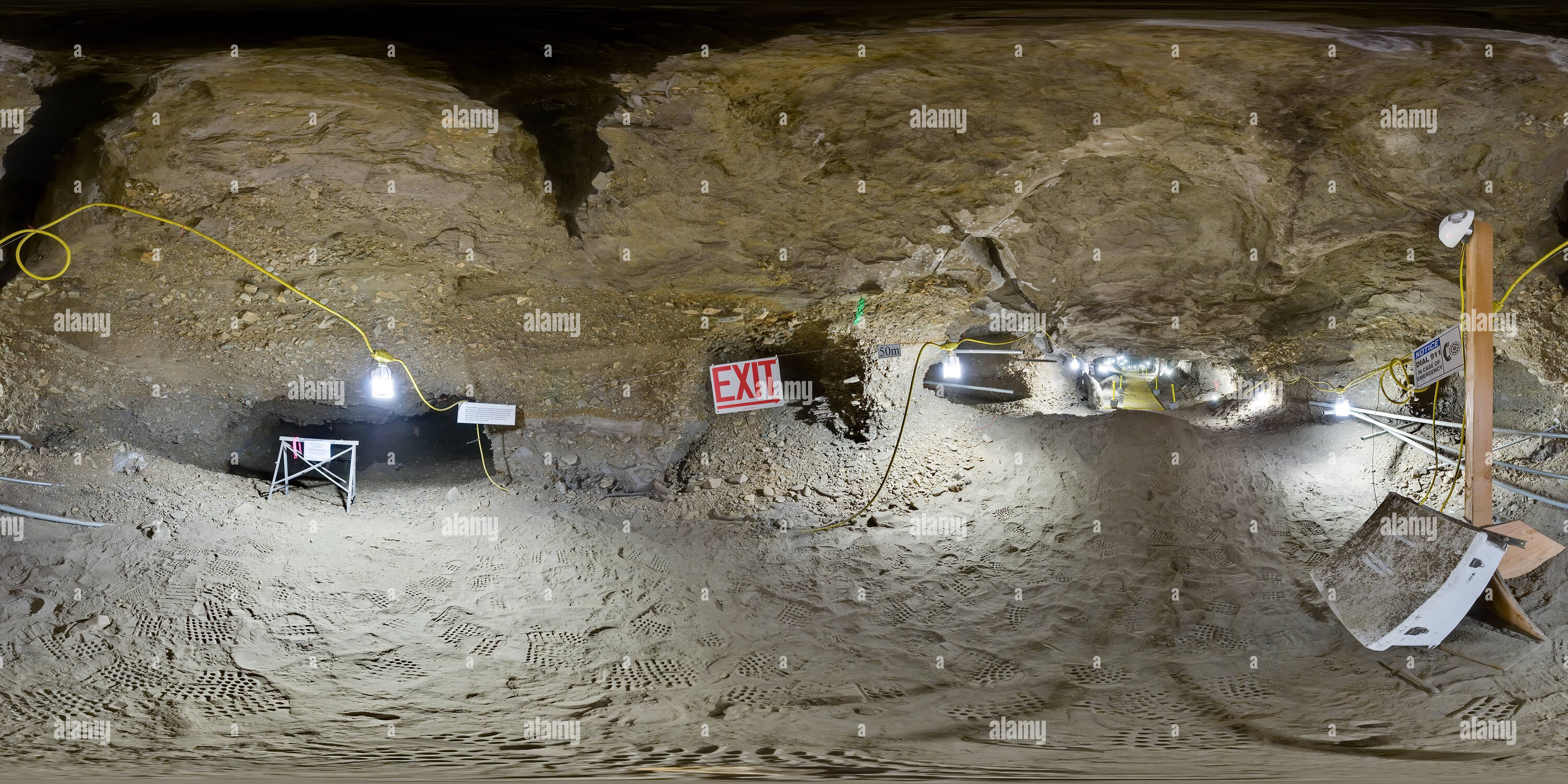 360 degree panoramic view of CRREL Permafrost Tunnel 50 meter into winze