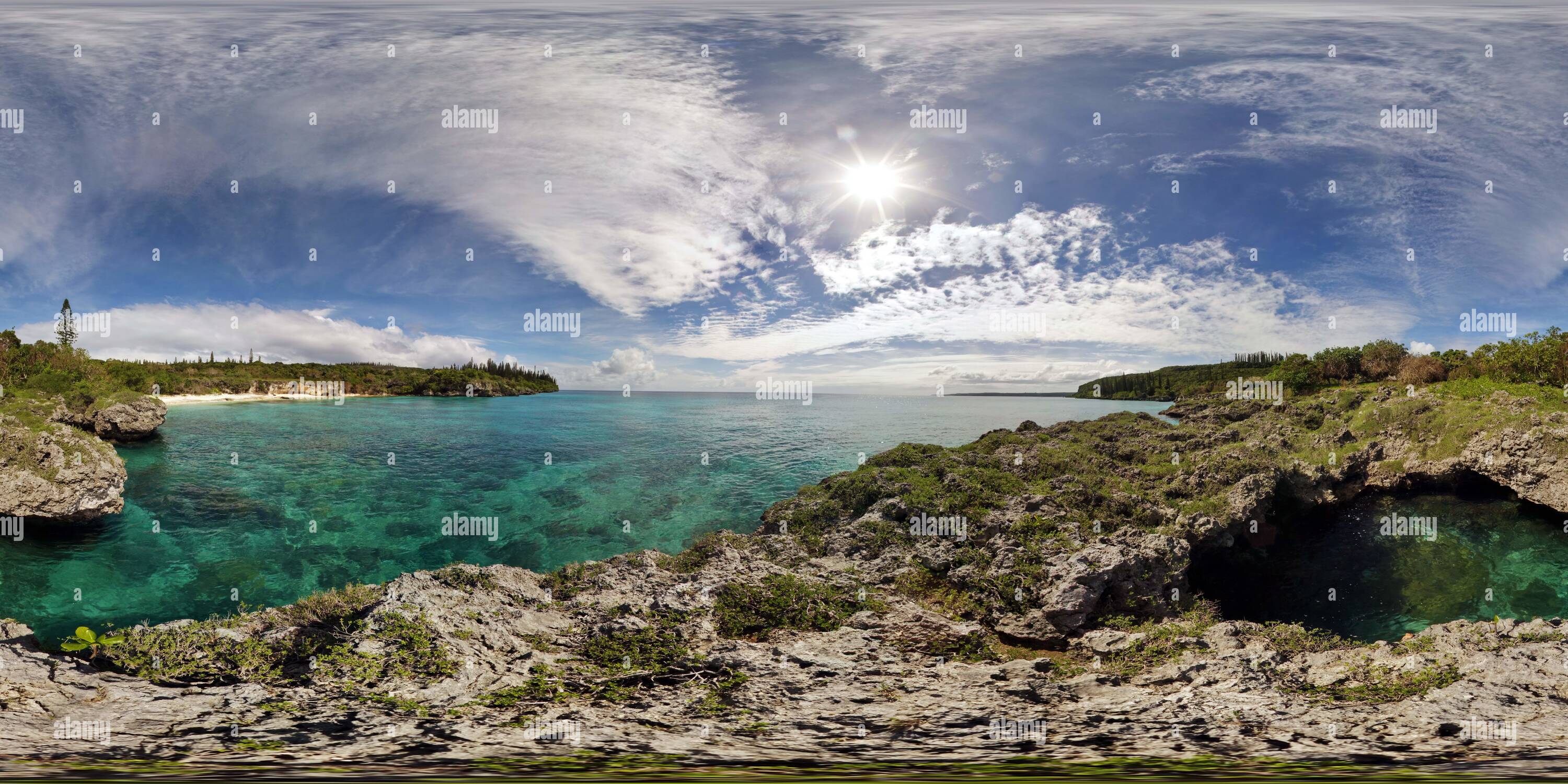 360 degree panoramic view of Pede Beach Mare Loyalty Islands
