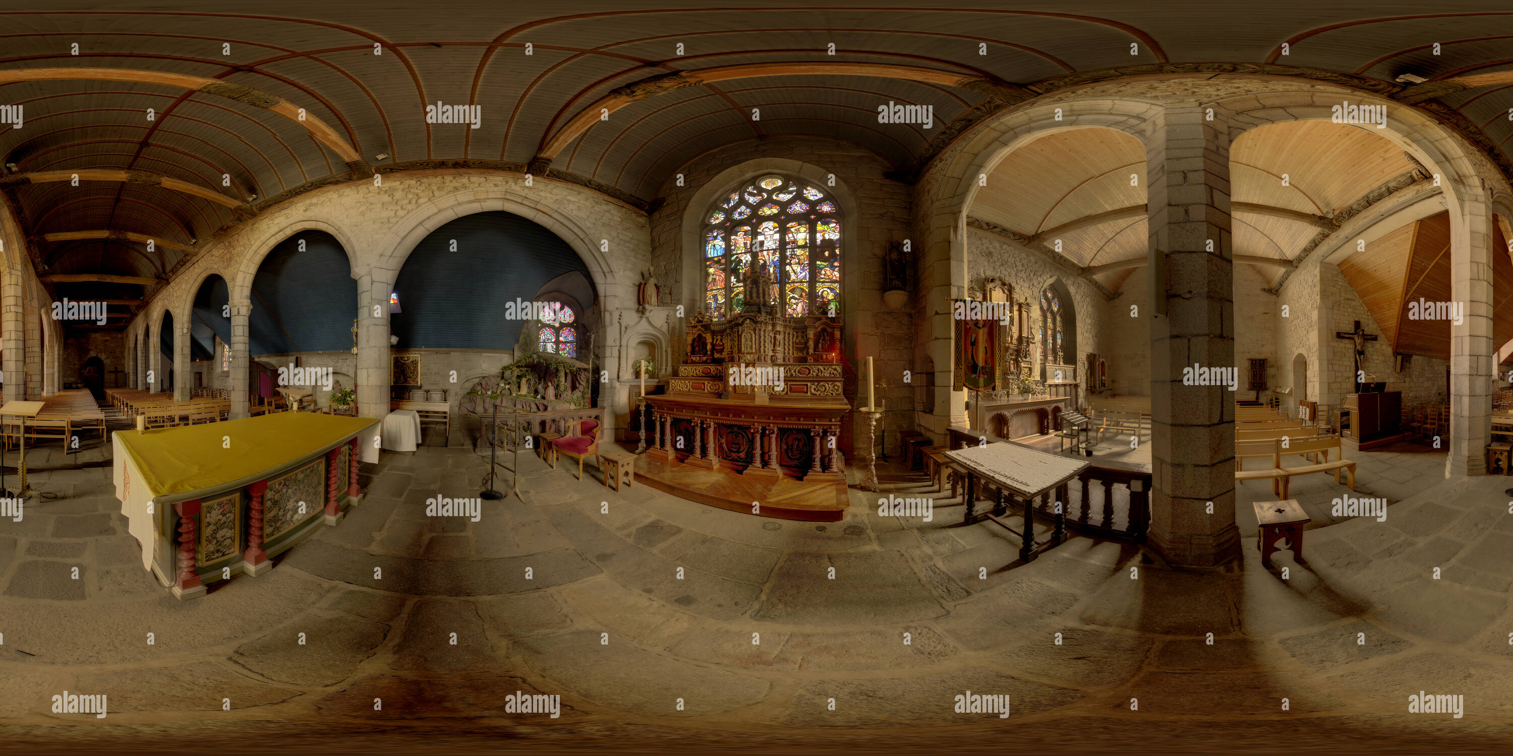 360 View Of Combrit Eglise Int Alamy