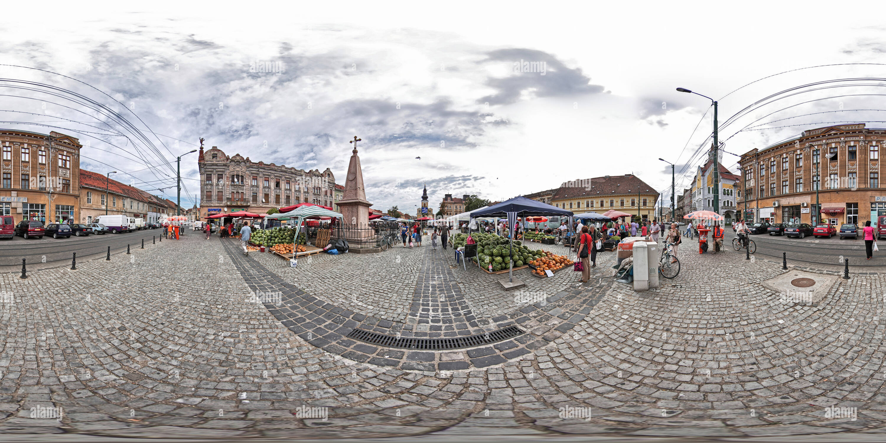 360° view of Piata Traian marketplace in the square Alamy