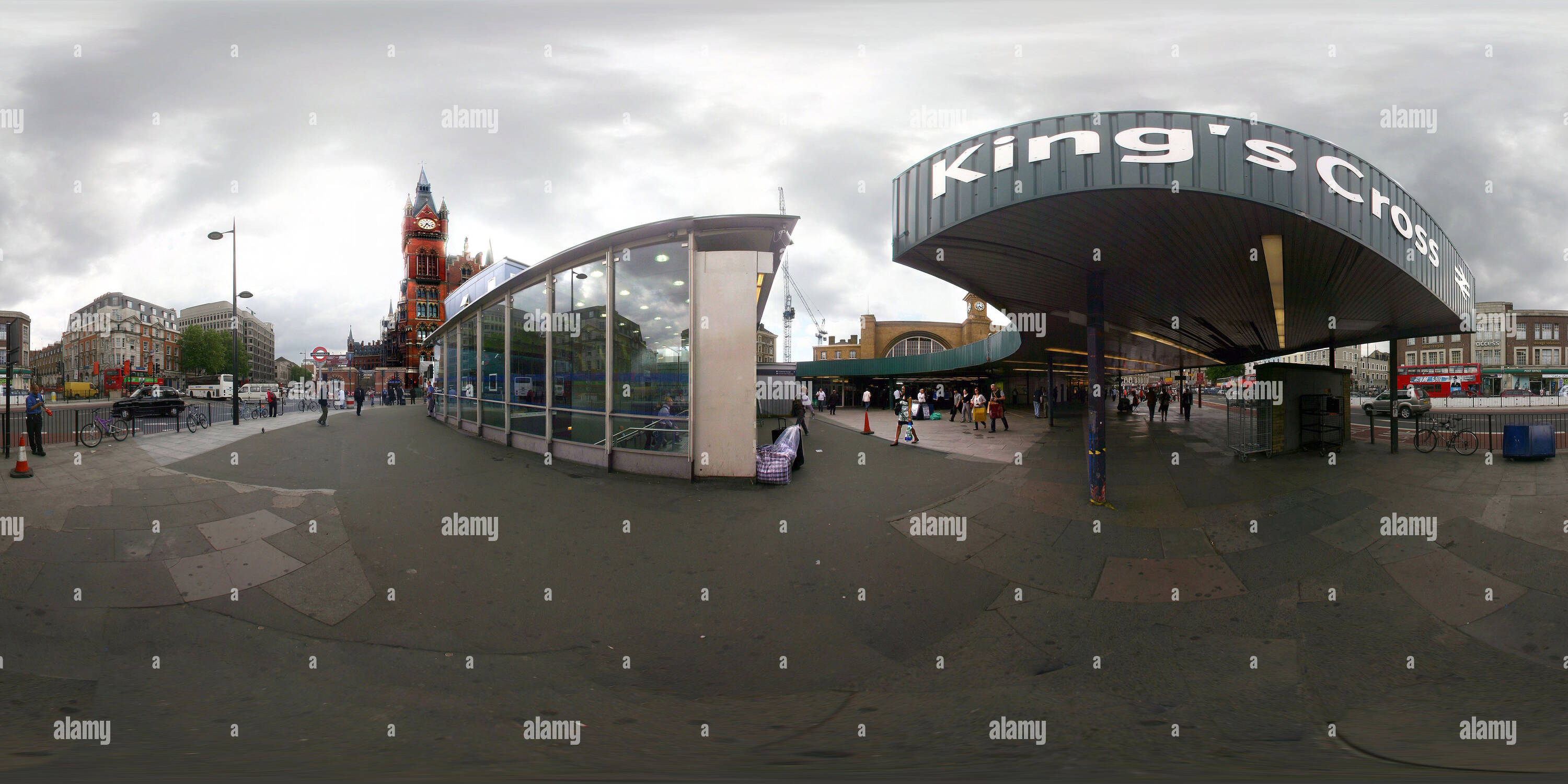 360 degree panoramic view of Kings Cross St Pancras Railway Stations