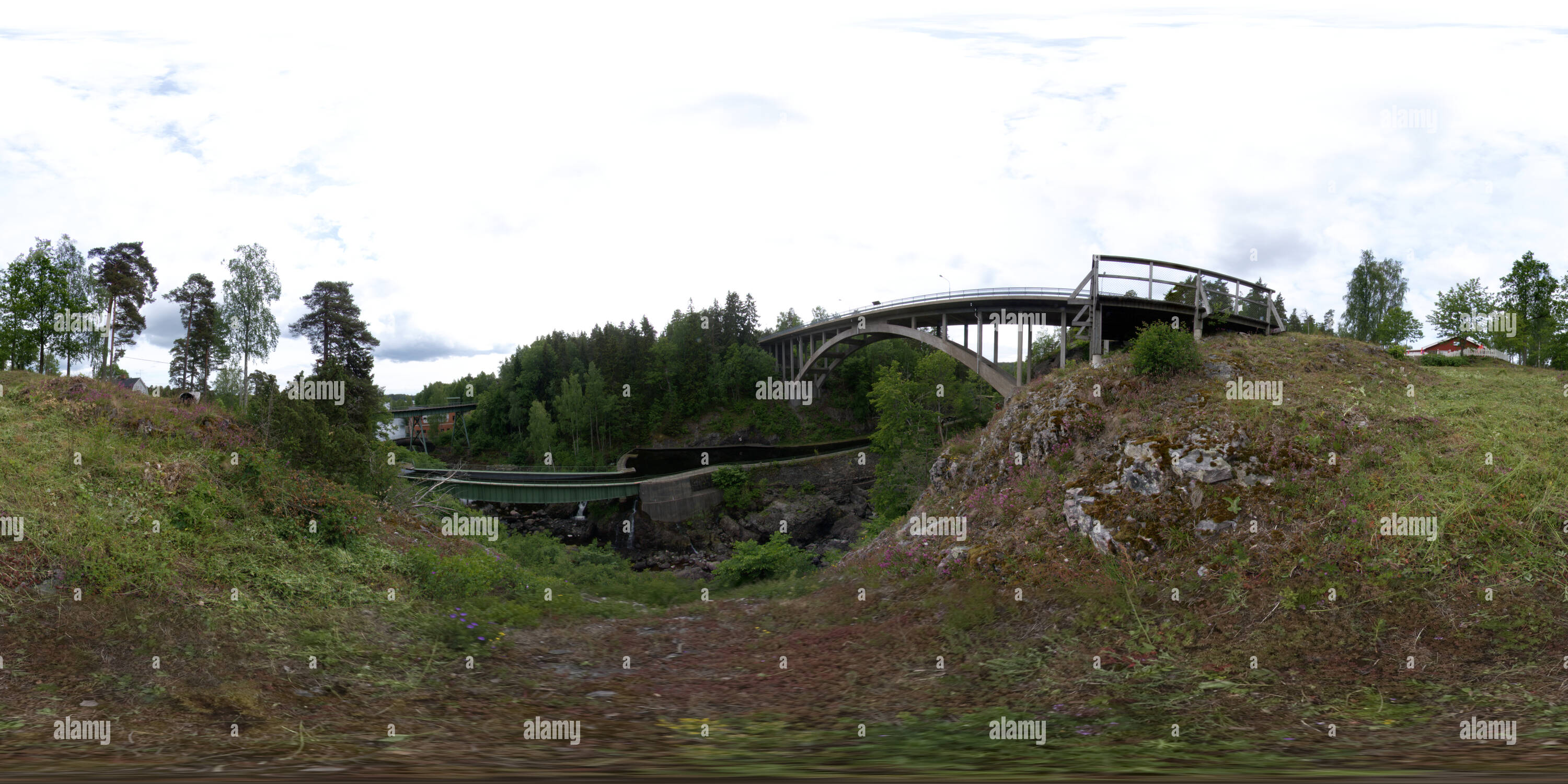360 degree panoramic view of Haverud Akvedukt Dalsland Sweden 2
