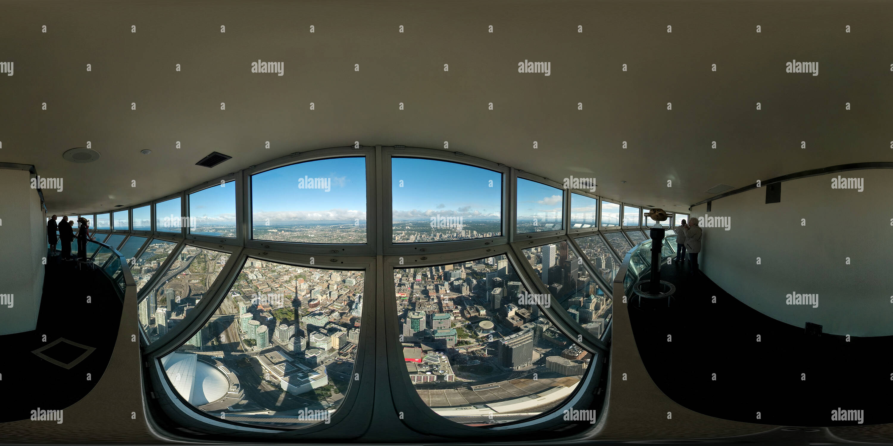 360 degree panoramic view of CN Tower, Toronto, Sky Pod