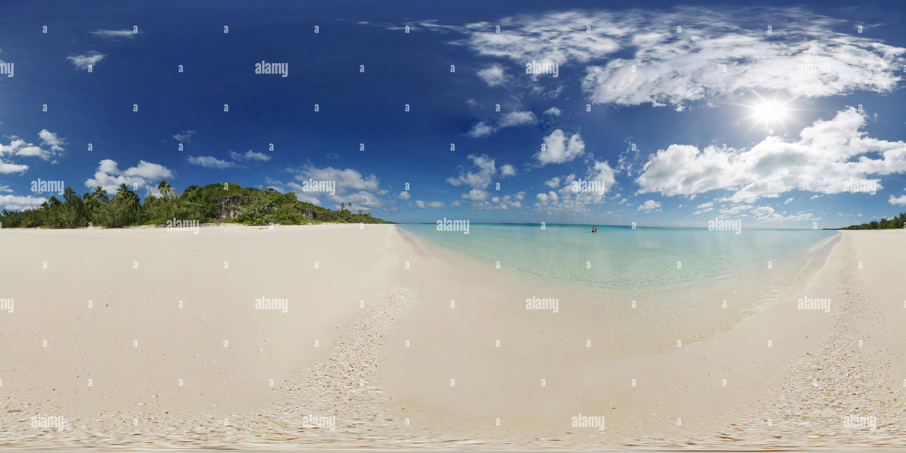 360 degree panoramic view of Ouvea Cliff Beach New Caledonia