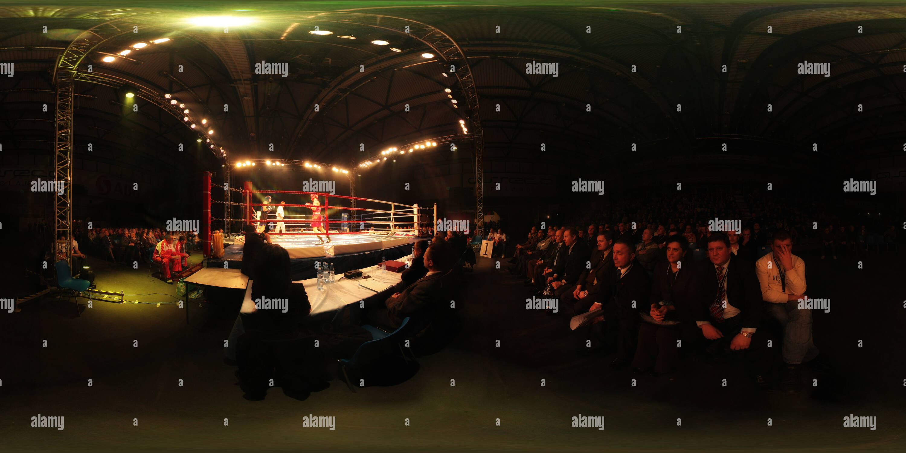 360 degree panoramic view of Boxing Fight Poland-Katar 2009 01