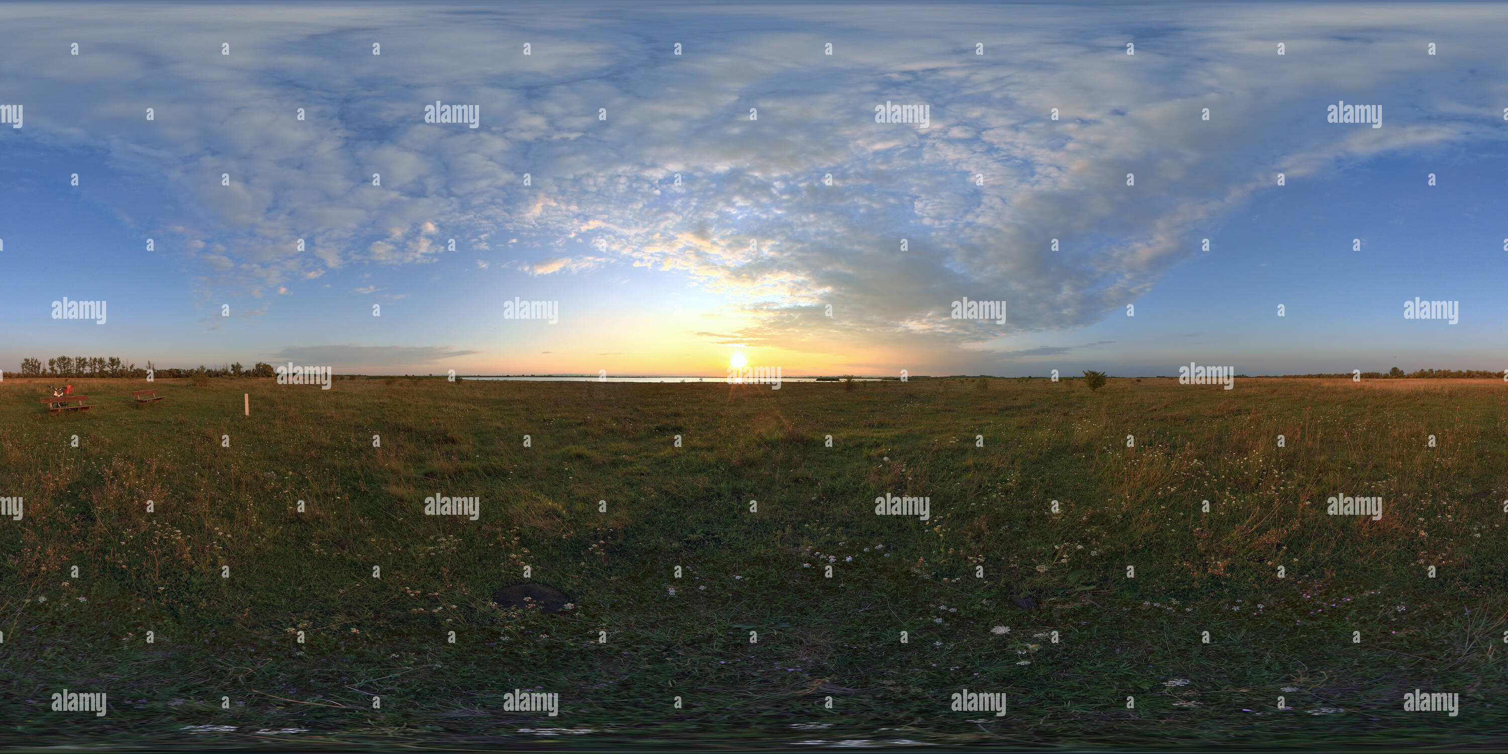 360° view of Lange Lacke at sunset Alamy