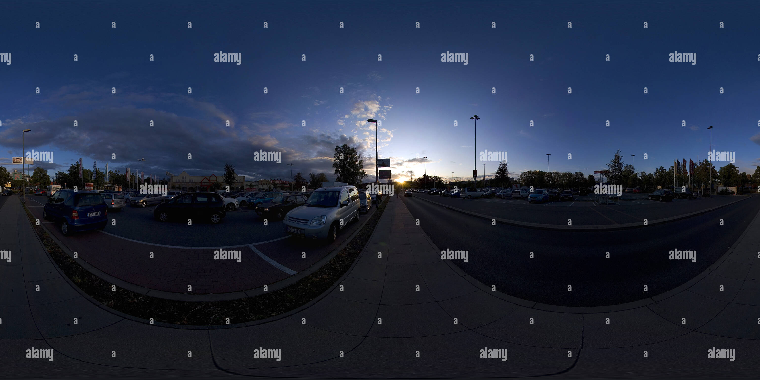 360 degree panoramic view of Ikea Parkplatz in Tempelhof