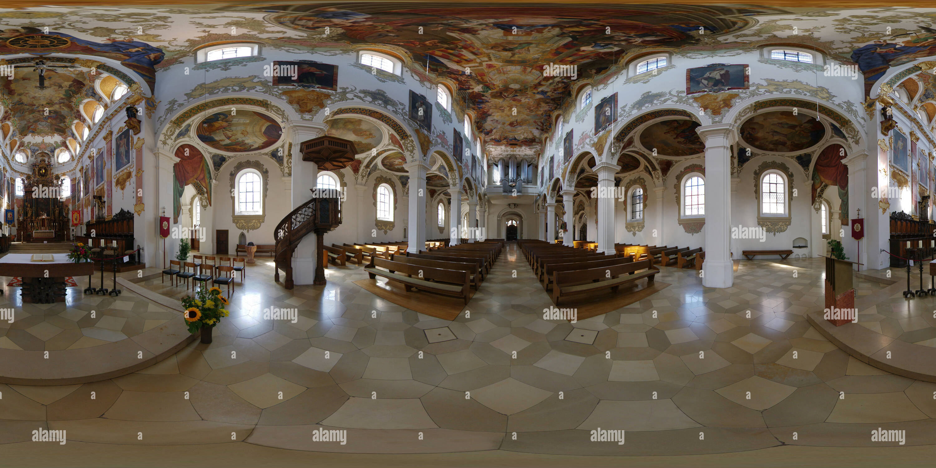 360 degree panoramic view of Kirche Biberach