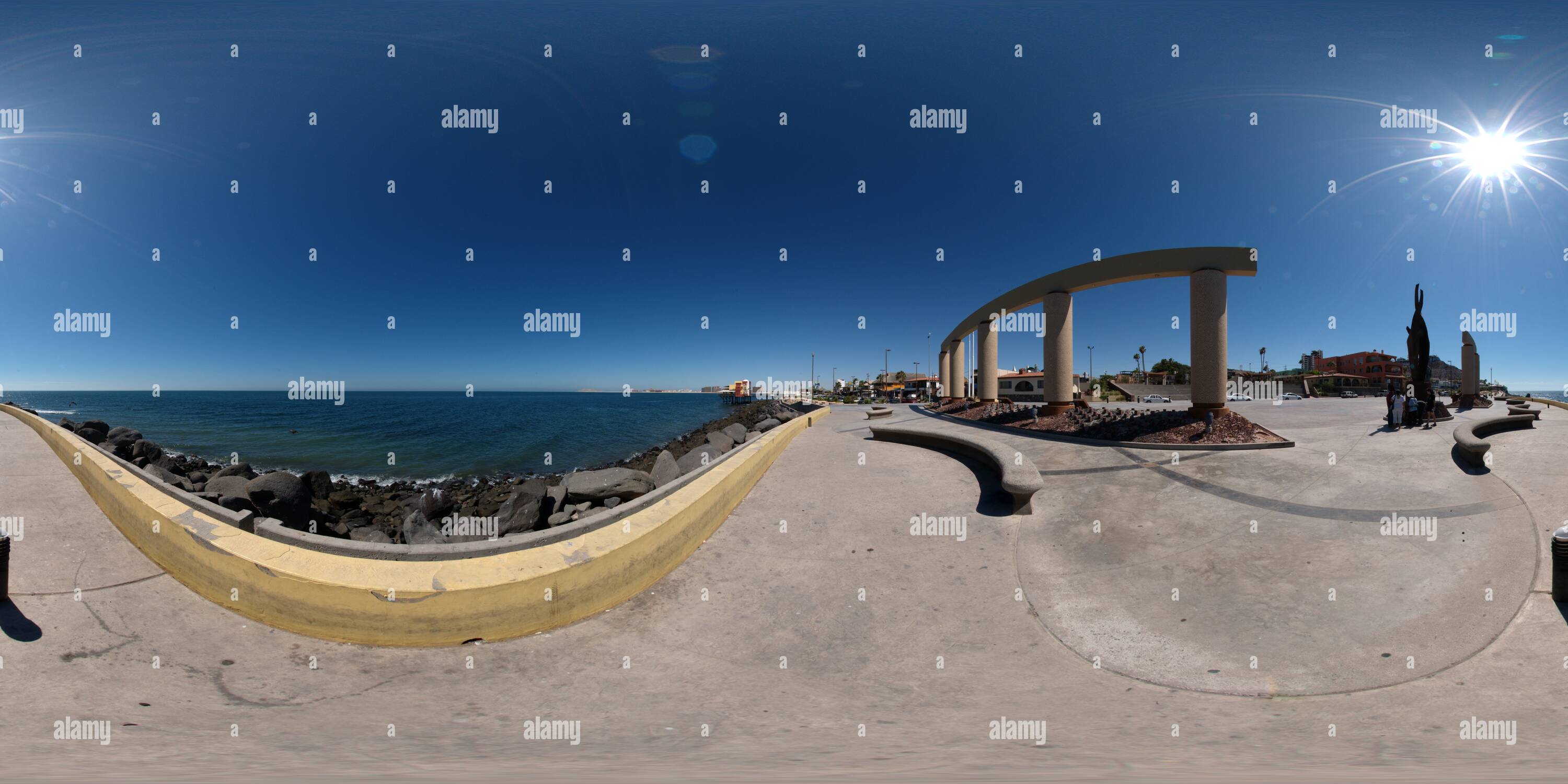 360 degree panoramic view of Plaza Malecon Puerto Penasco Mexico