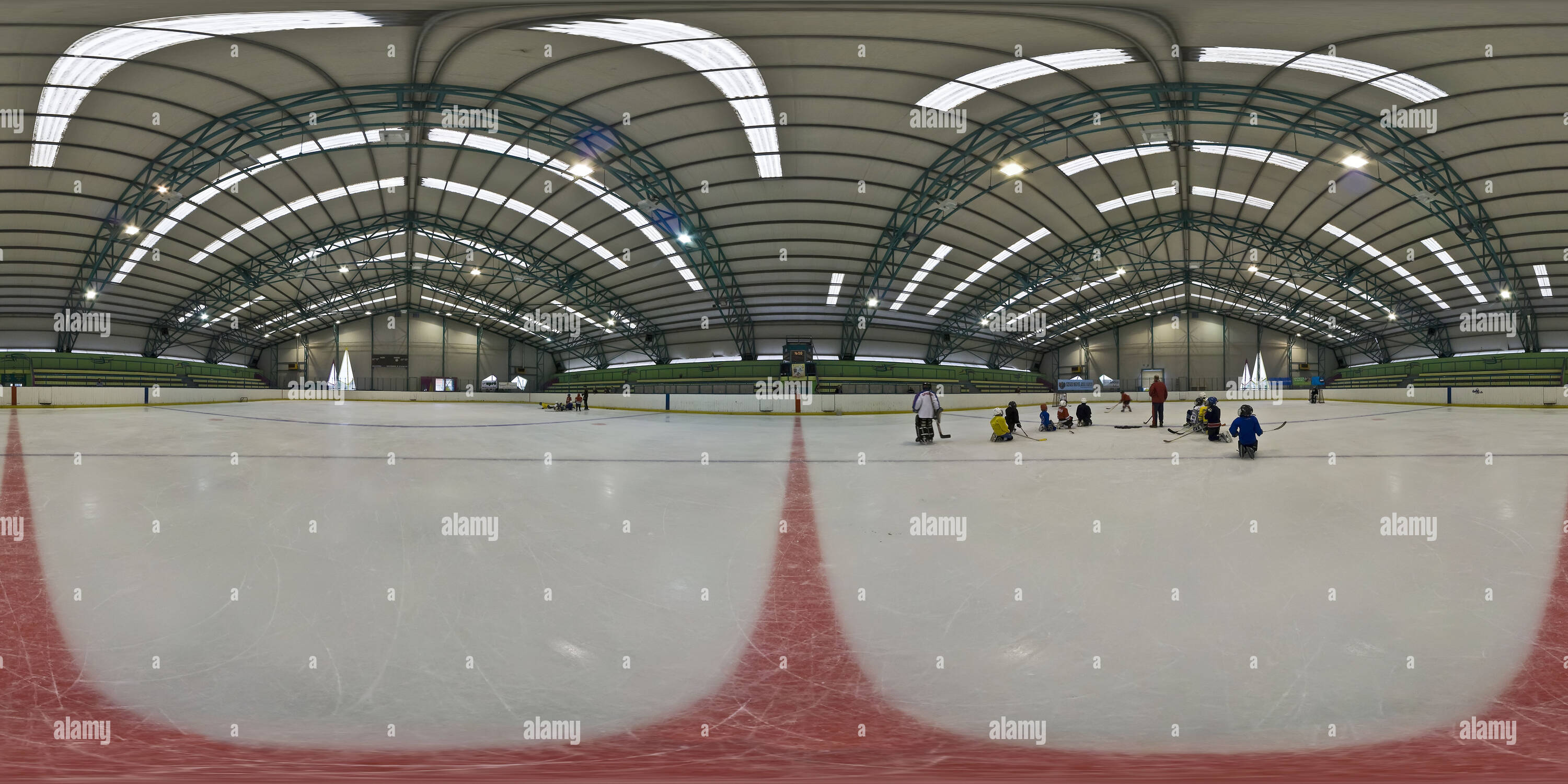 360 degree panoramic view of Ice rink - ice hockey training