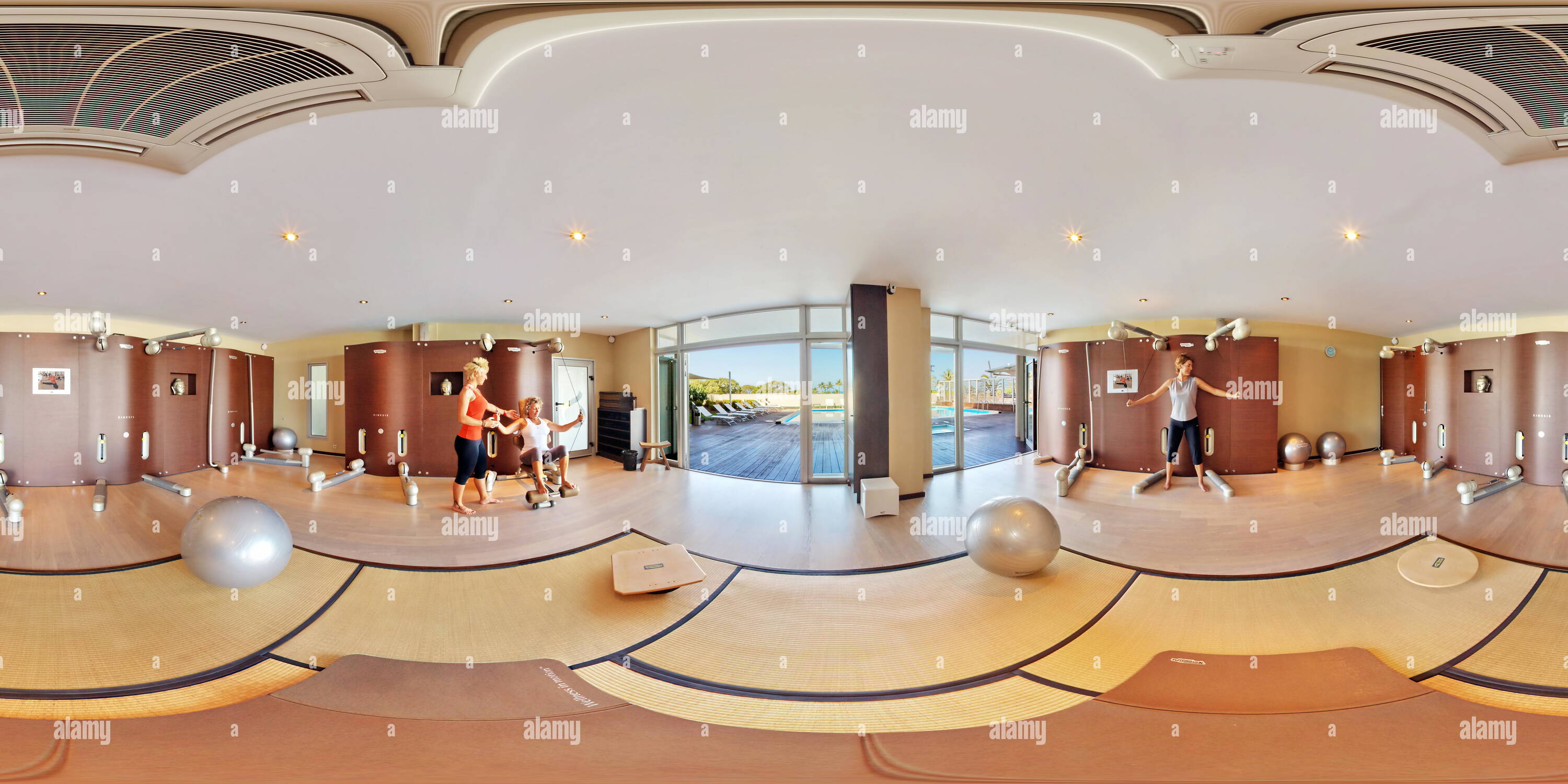 360 degree panoramic view of Health Spa Noumea Oxalis Womans Technogym