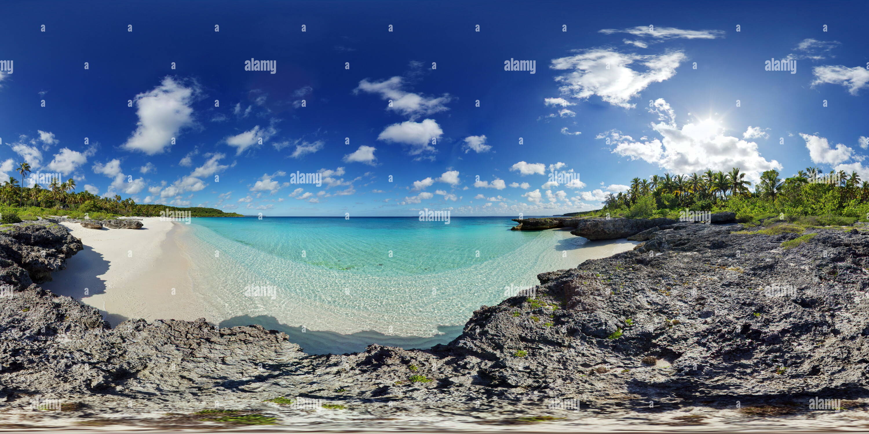 360 degree panoramic view of Peng Beach Lifou New Caledonia