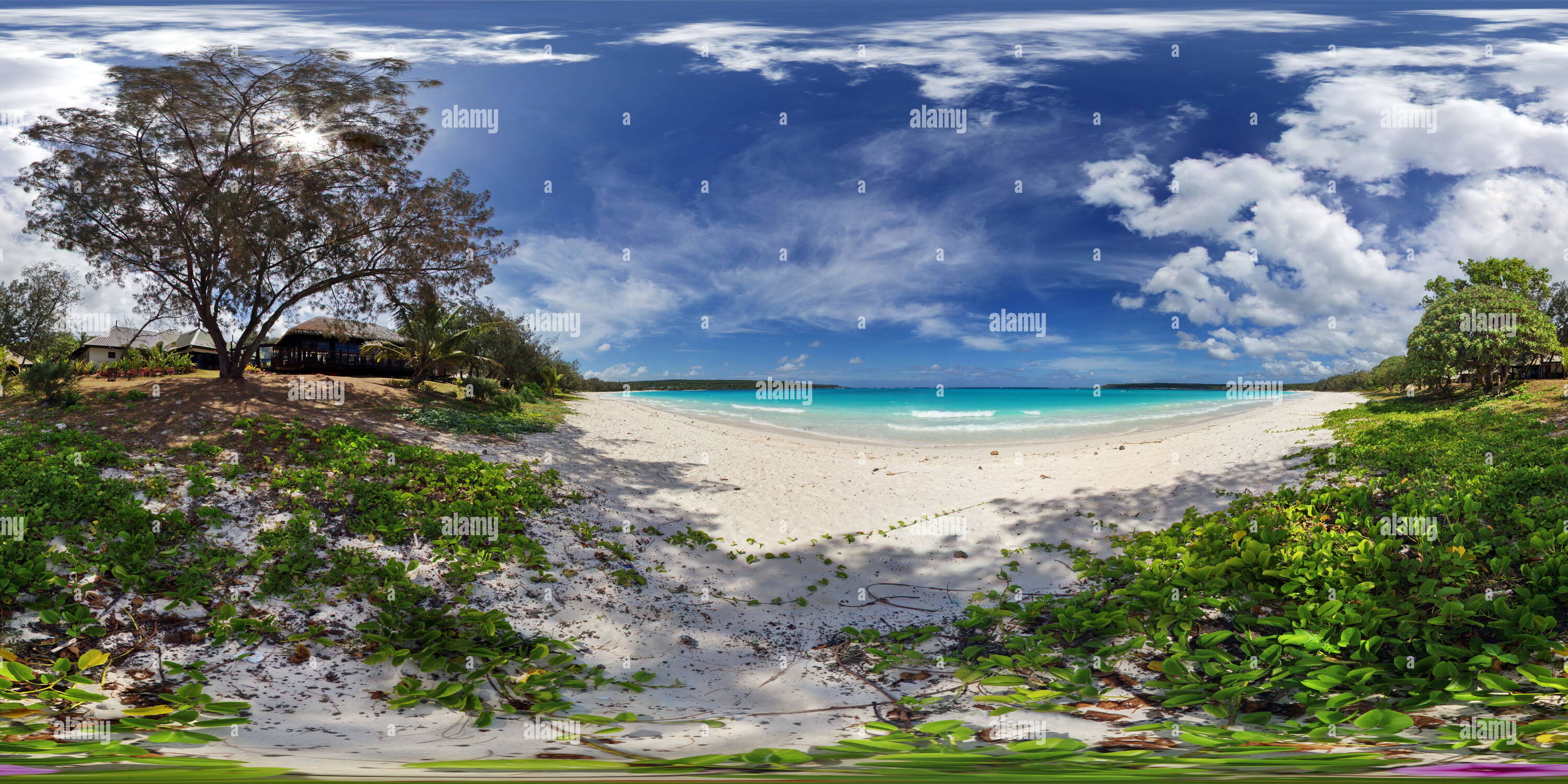 360 degree panoramic view of Drehu Village Hotel Lifou New Caledonia Beach