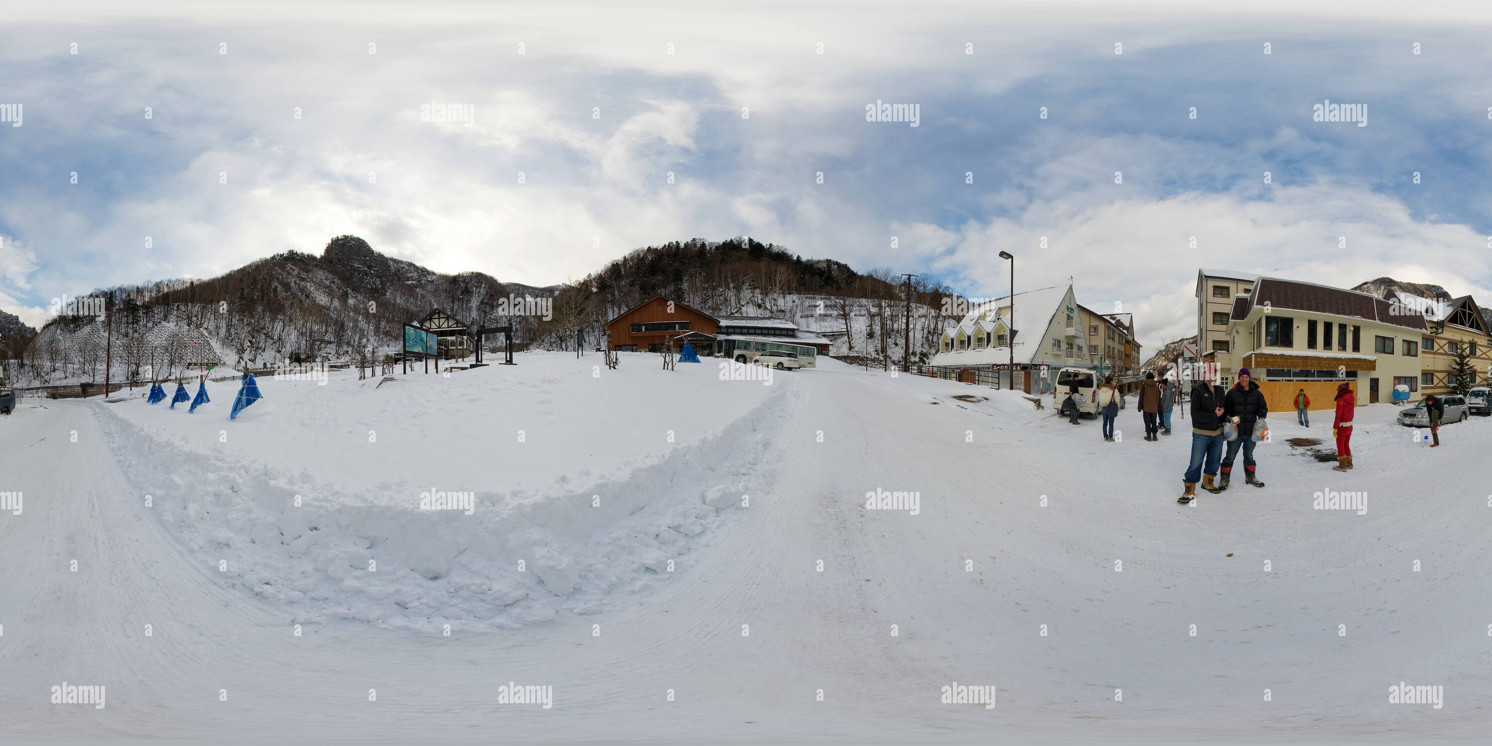 360° view of Kurodake Ropeway and Black Mountain Lodge - Alamy