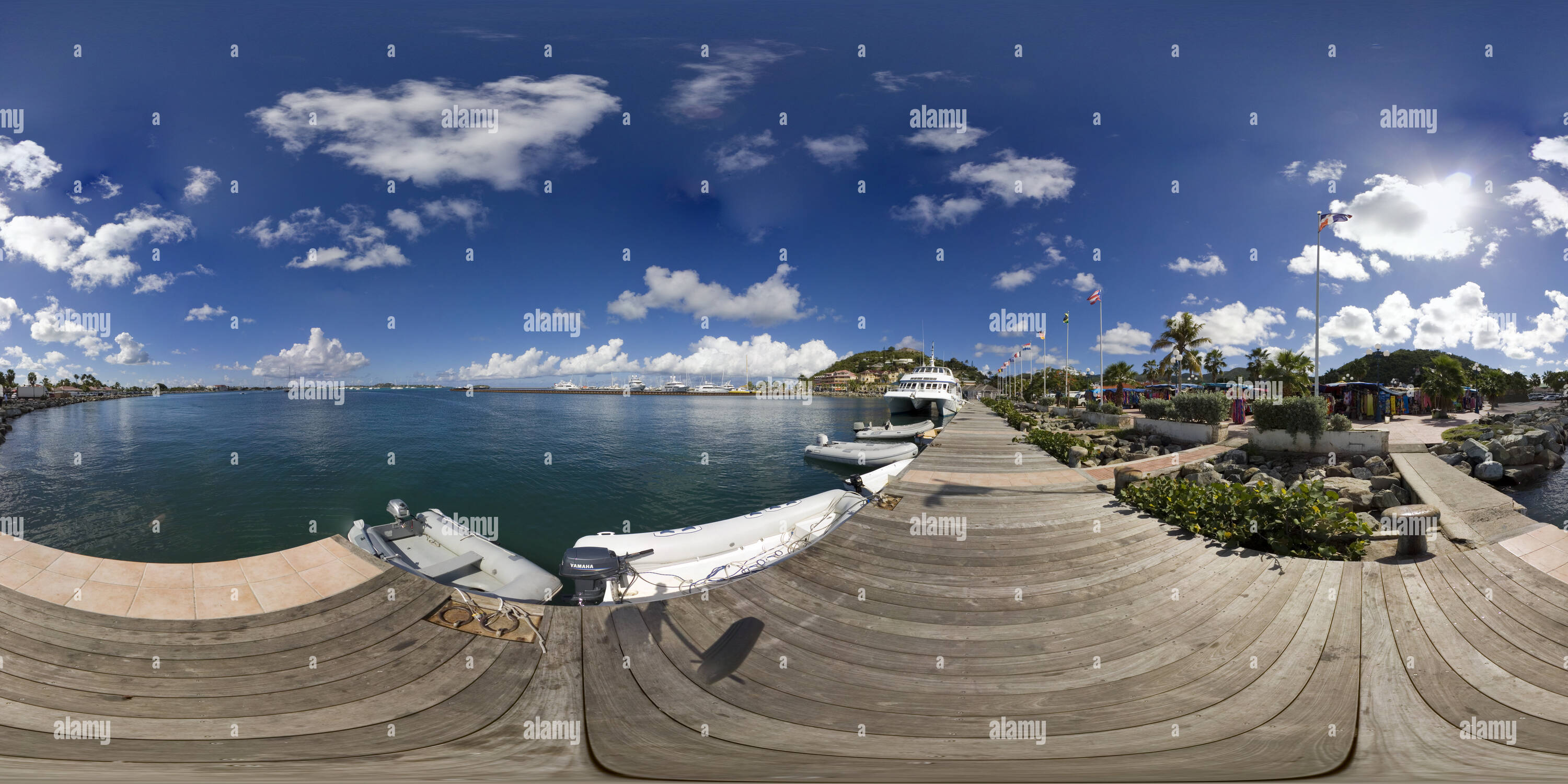 360° view of Marigot Bay, St. Martin Alamy