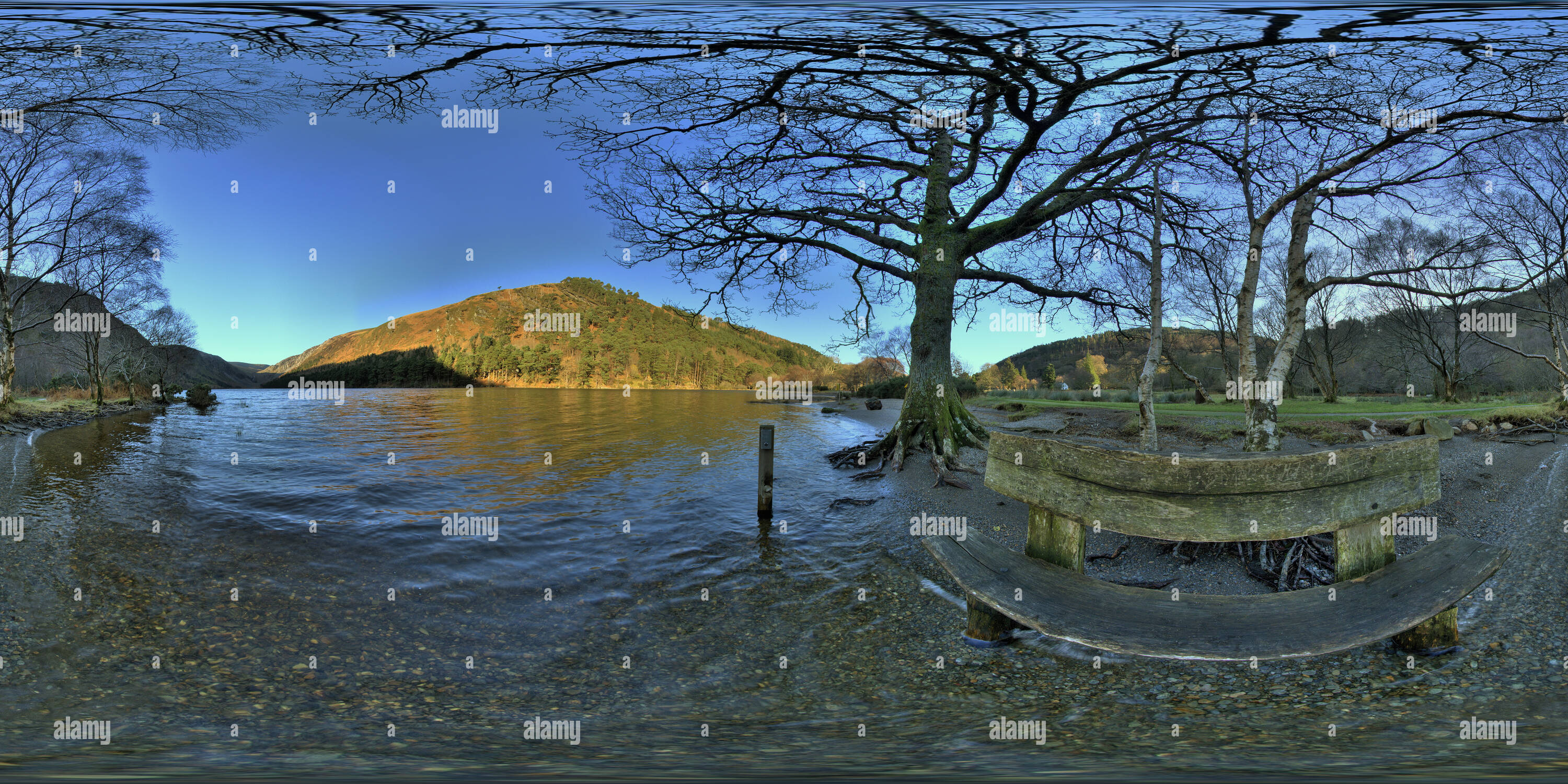 360° view of Glendalough Upper Lake Alamy