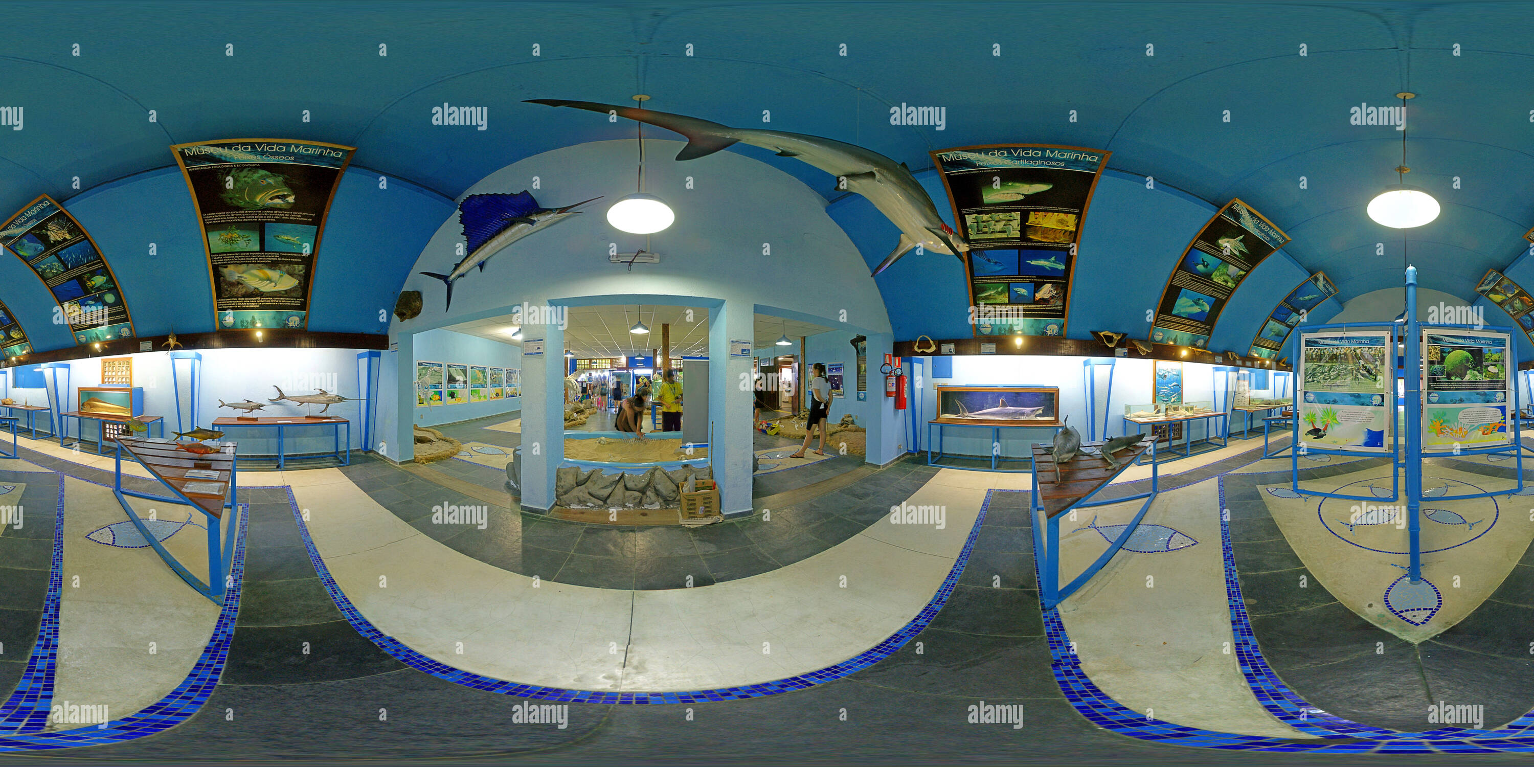 360 degree panoramic view of Museu da Vida Marinha no Aquario de Ubatuba