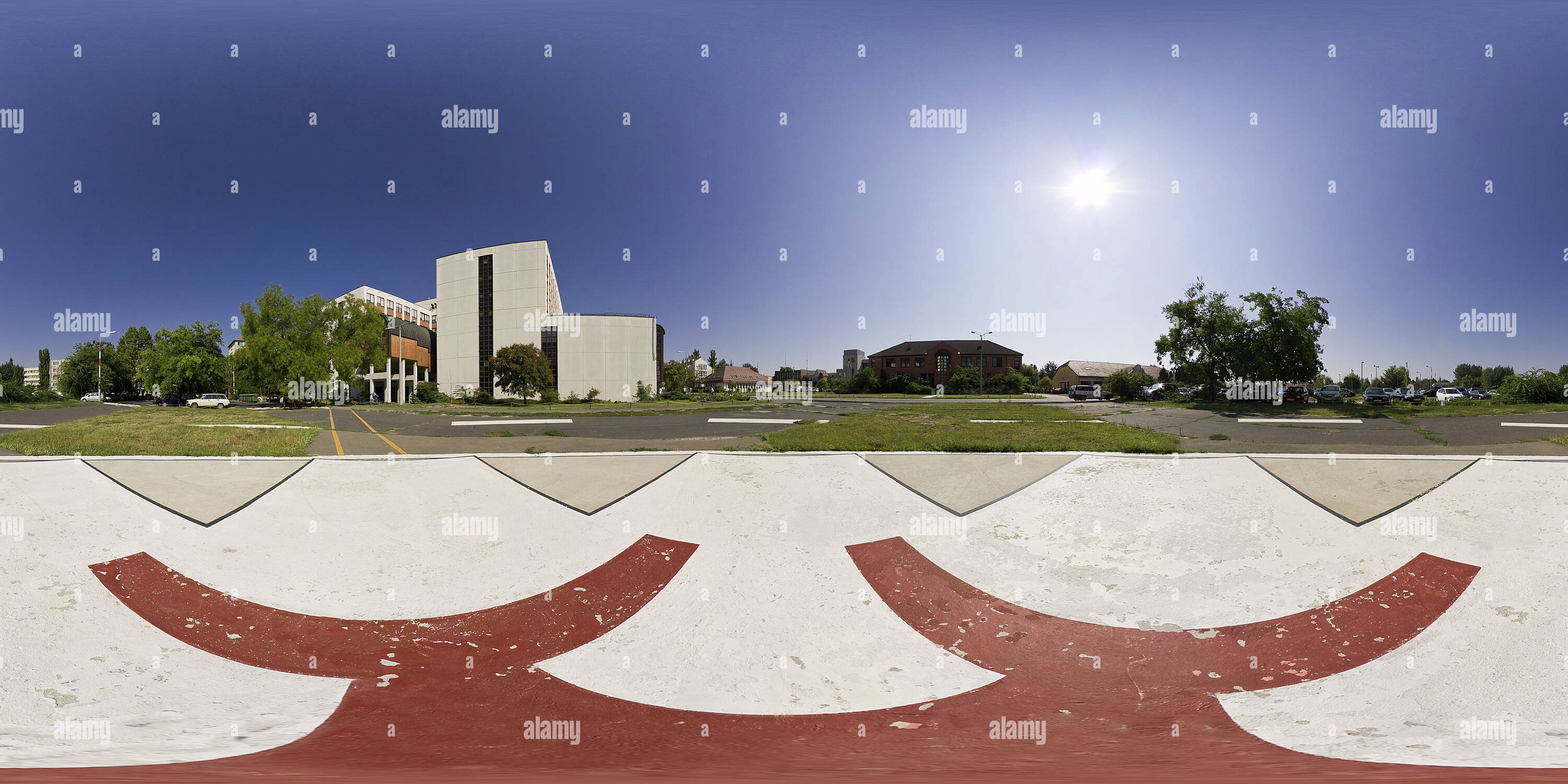 360° view of University hospital ambulance landing pad Alamy