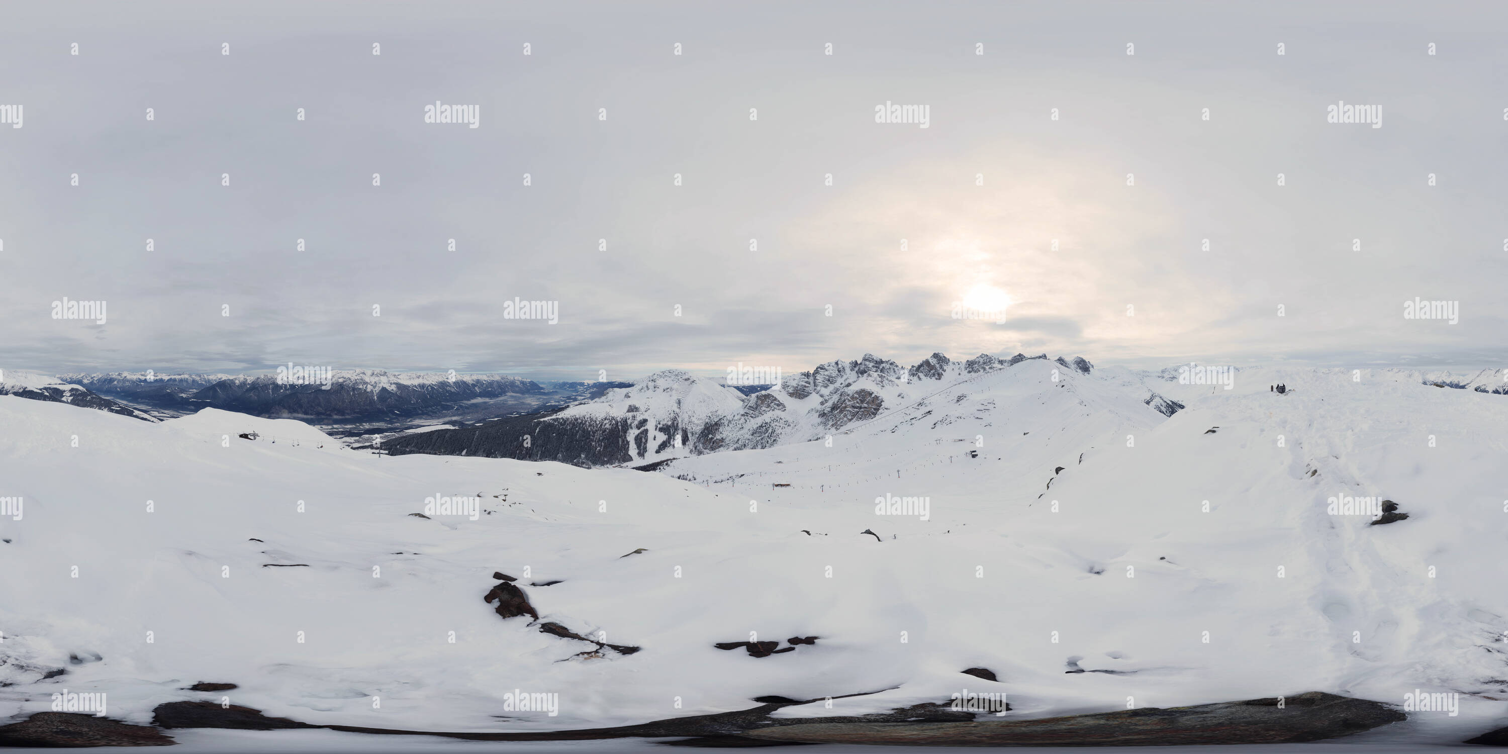 360 degree panoramic view of Ski Resort Axamer Lizum