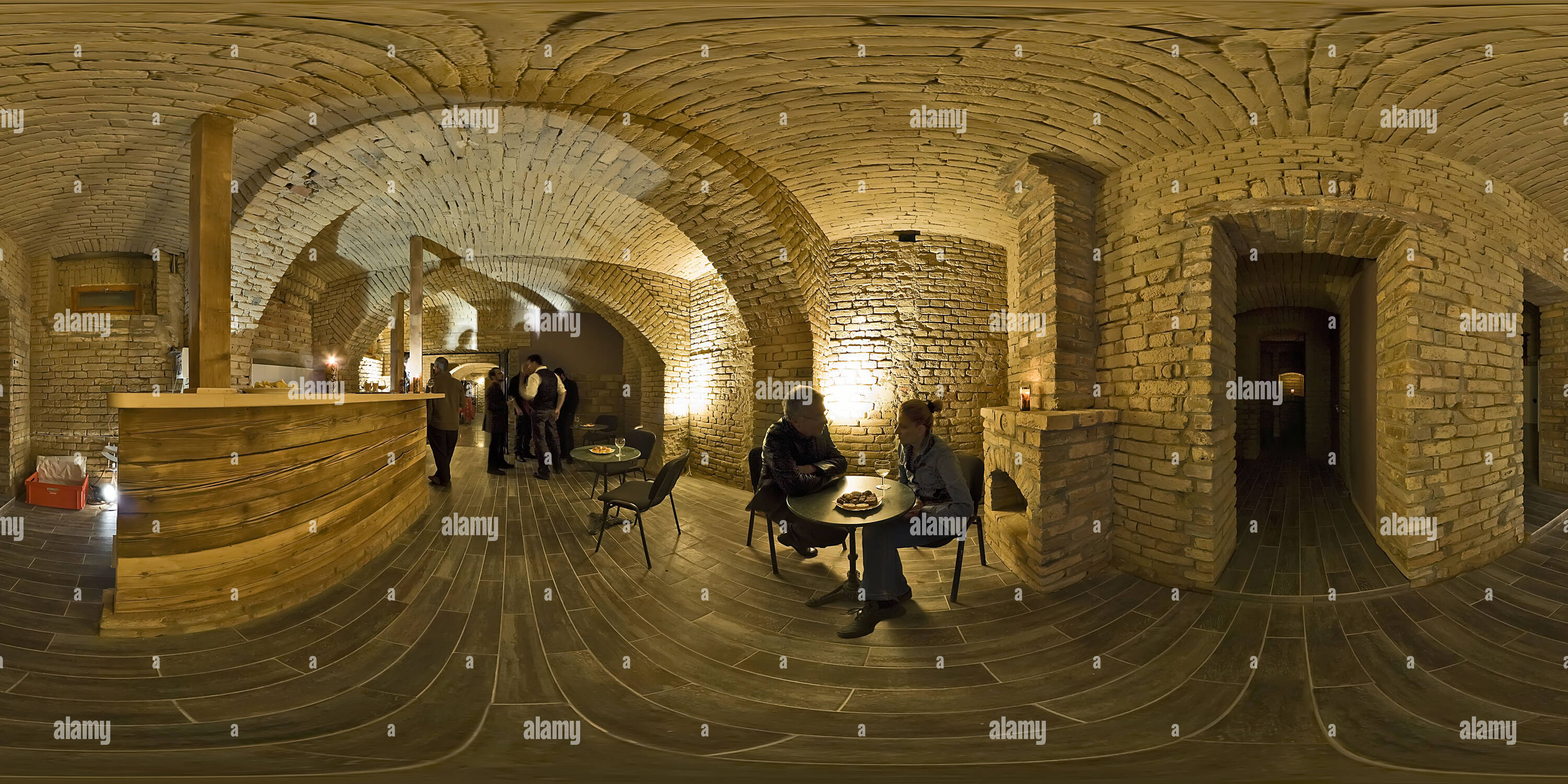 360 degree panoramic view of Cellar Theatre - bar