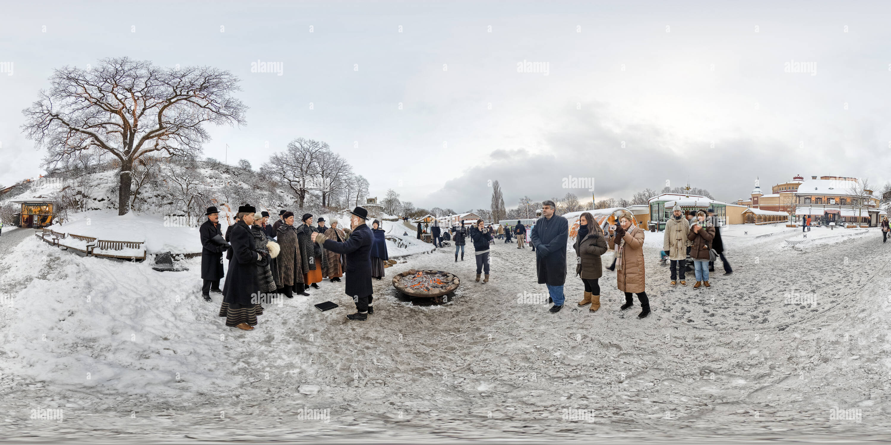 360° view of Skansen Christmas market and atractions Alamy