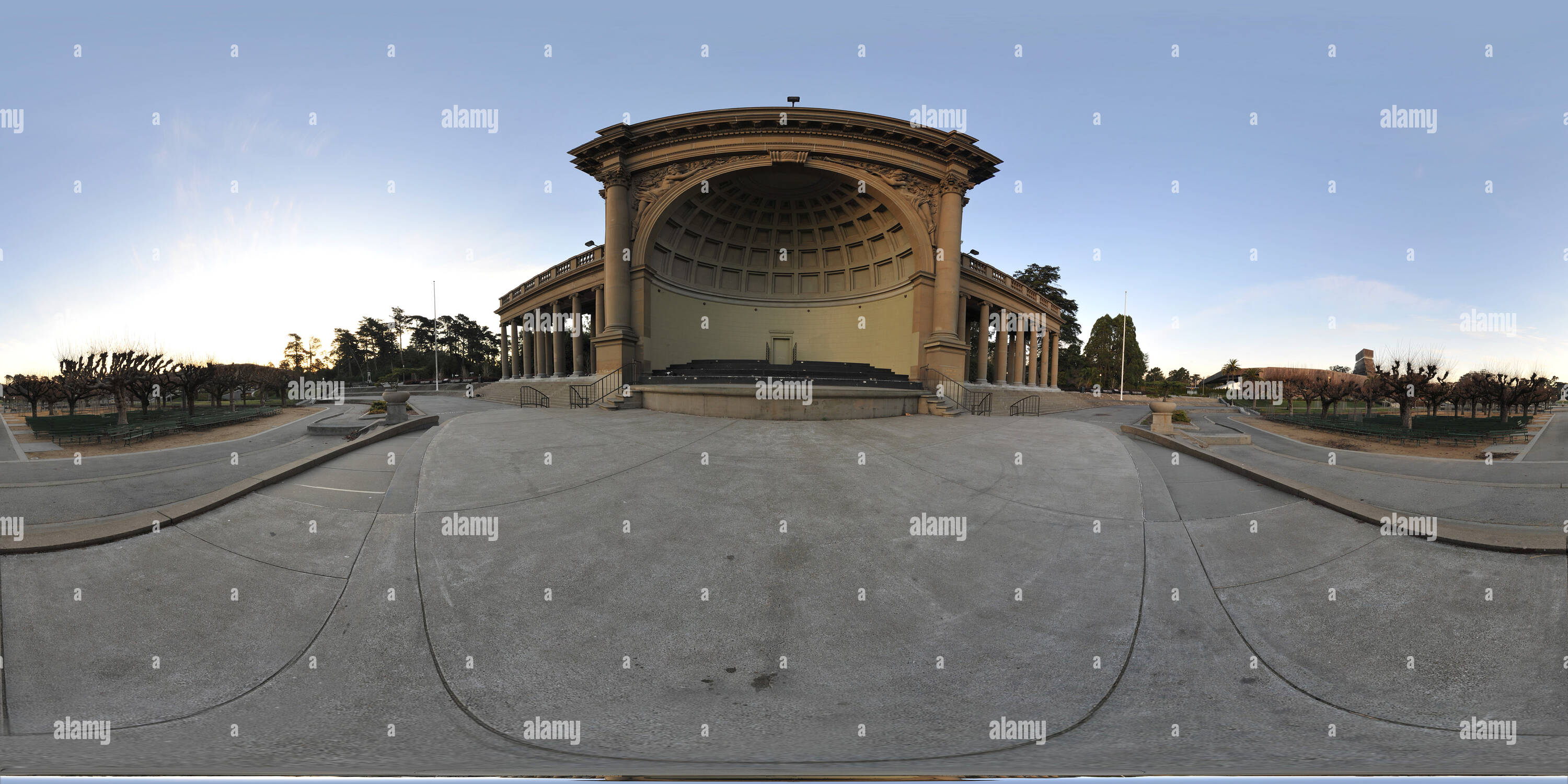 360 degree panoramic view of Music Concourse Panorama - Golden Gate Park