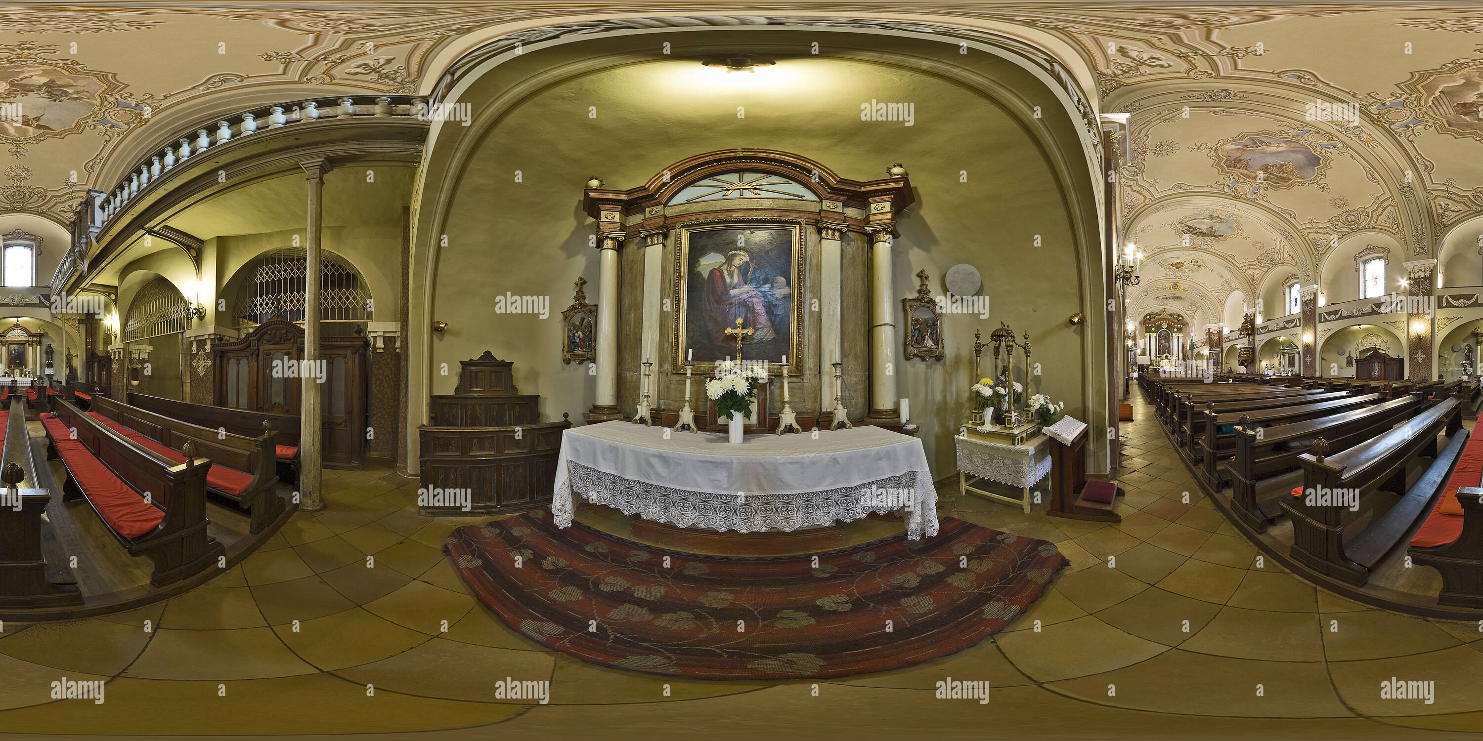360 degree panoramic view of John the Baptist Catholic church - extension altar