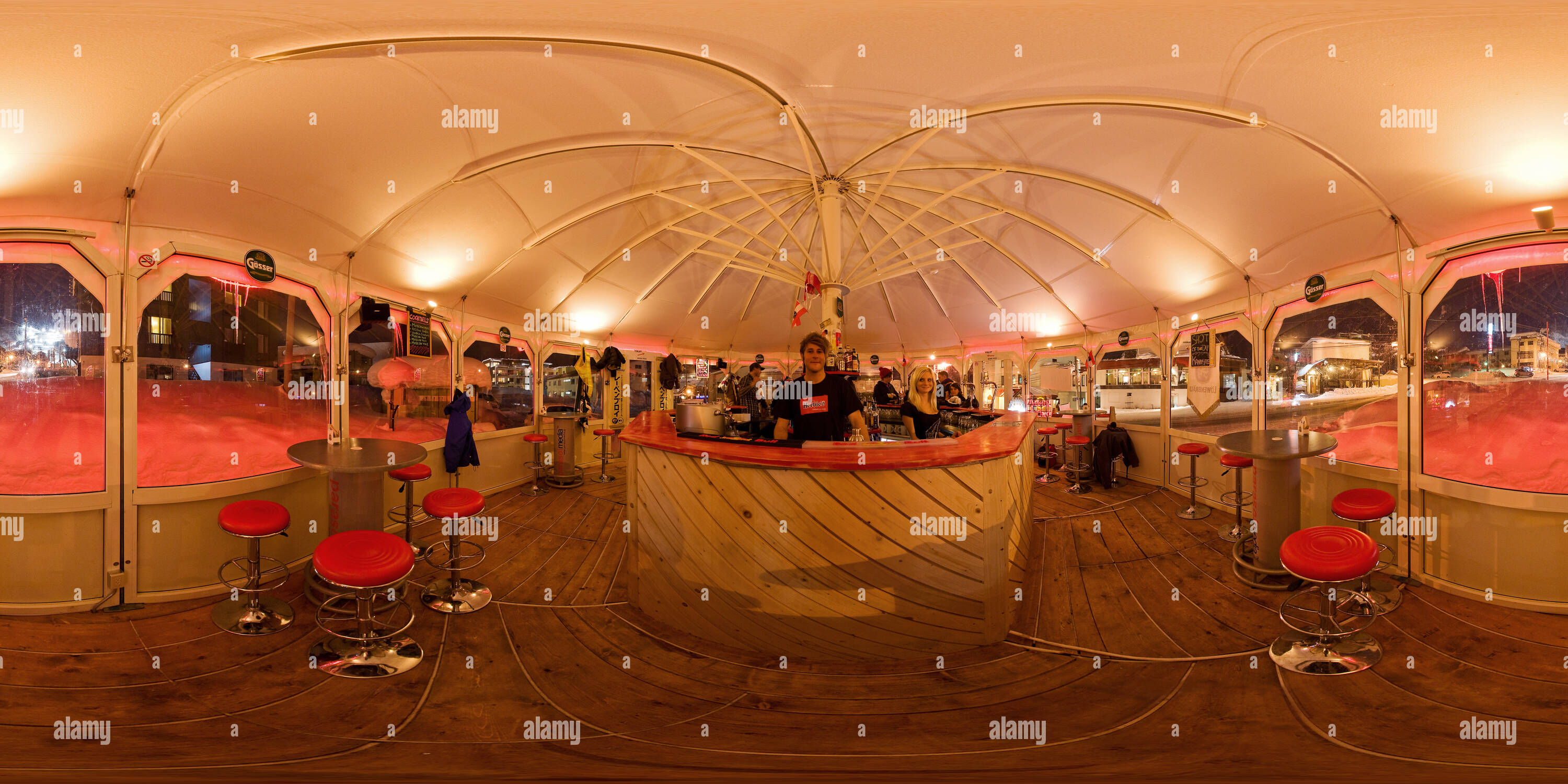360° view of Herbie's Umbrella Bar Niseko Hirafu Alamy