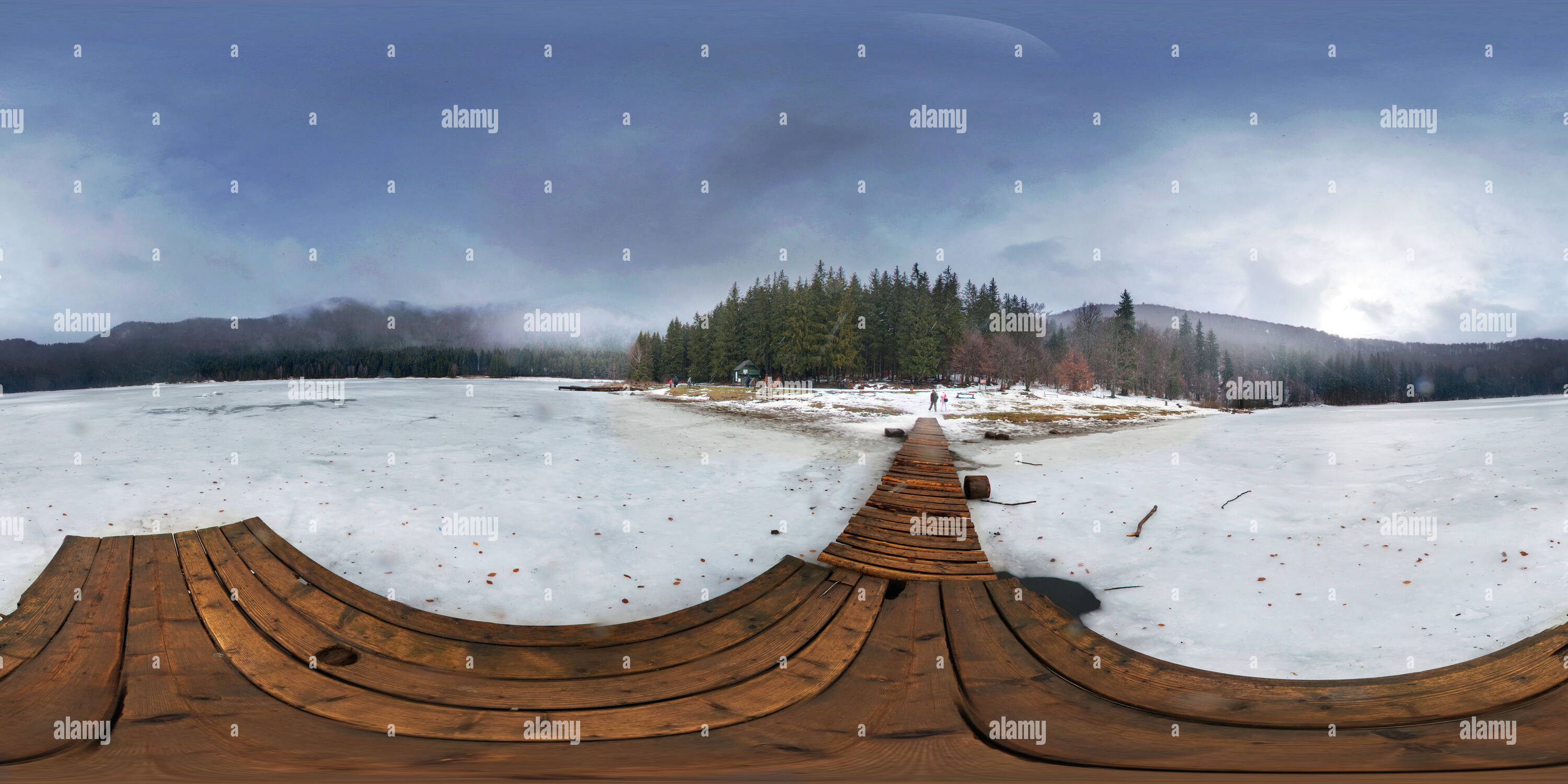 360° view of Snowy day on the Saint Anne Lake Alamy