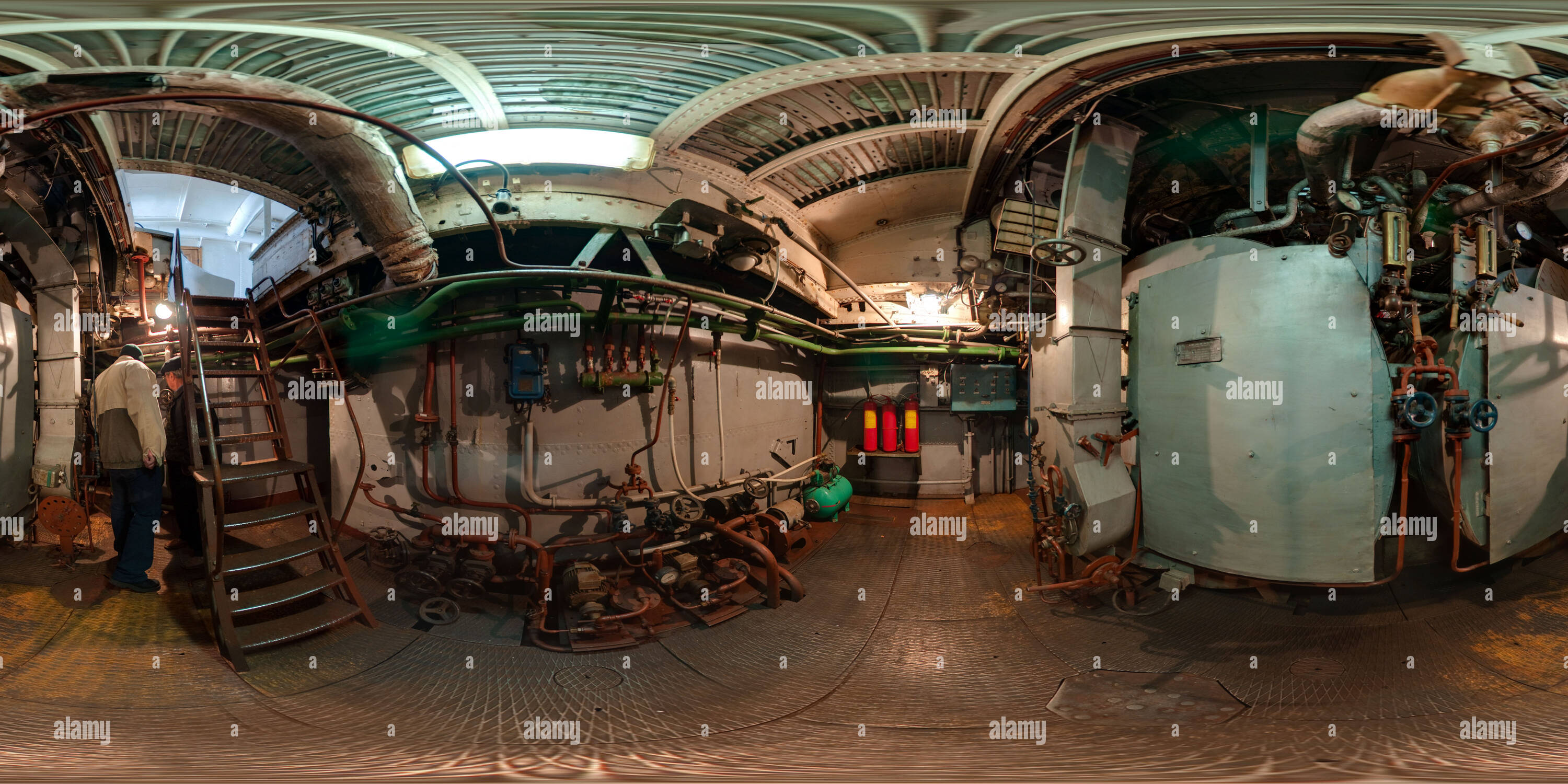 360° view of Boiler room of the frigate Republica in Tulcea - Alamy