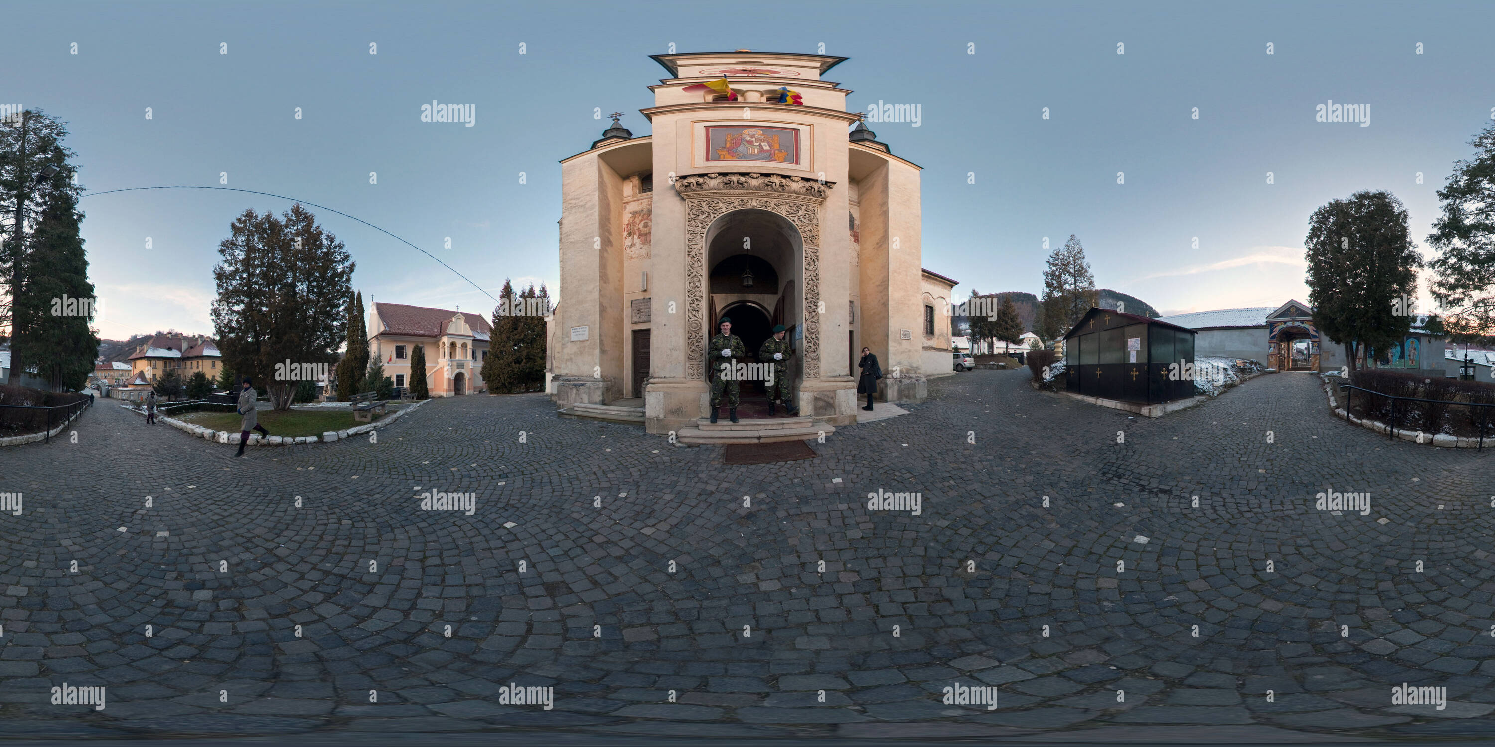 360° view of St. Nicholas church in Brasov Alamy