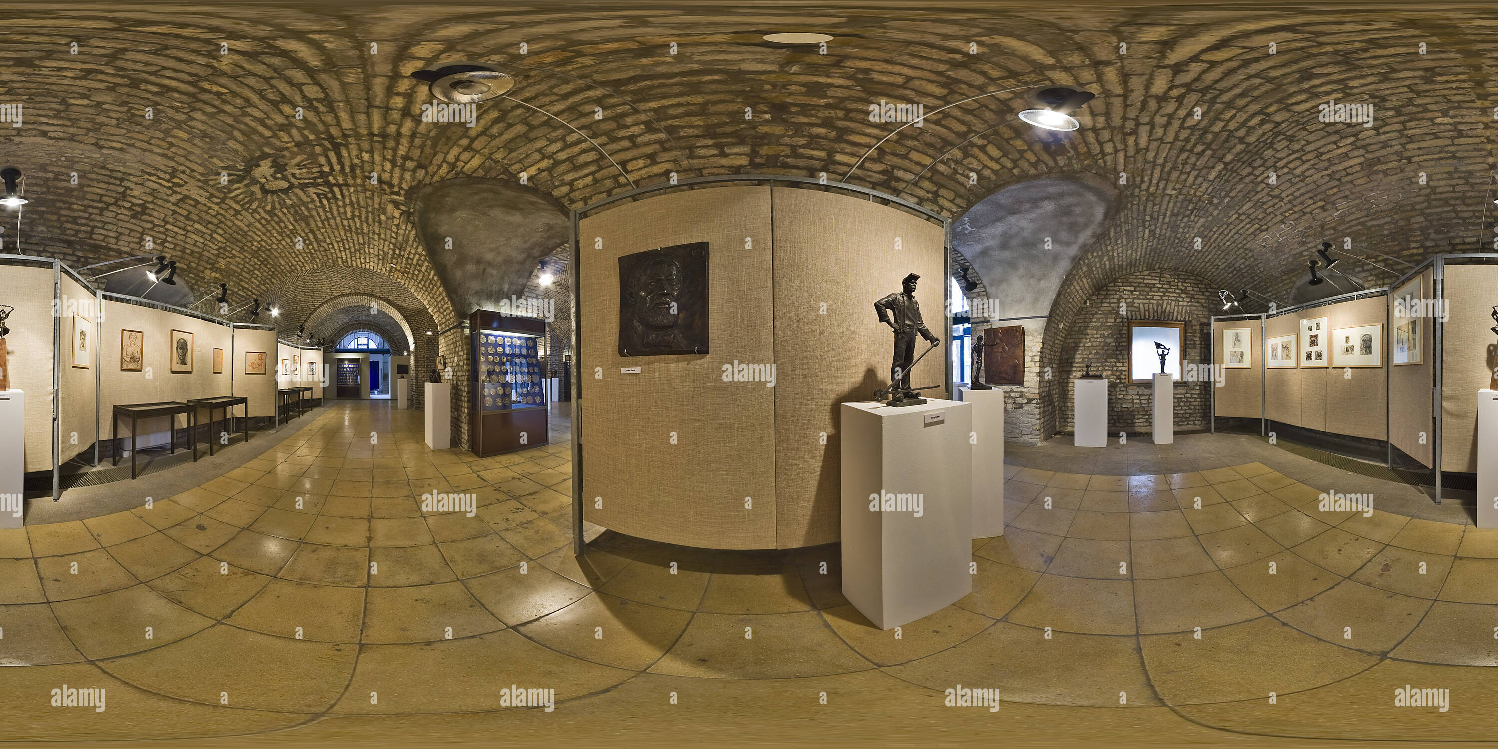 360 degree panoramic view of Szeged fortress - Toth Sandor sculptor medal exhibition