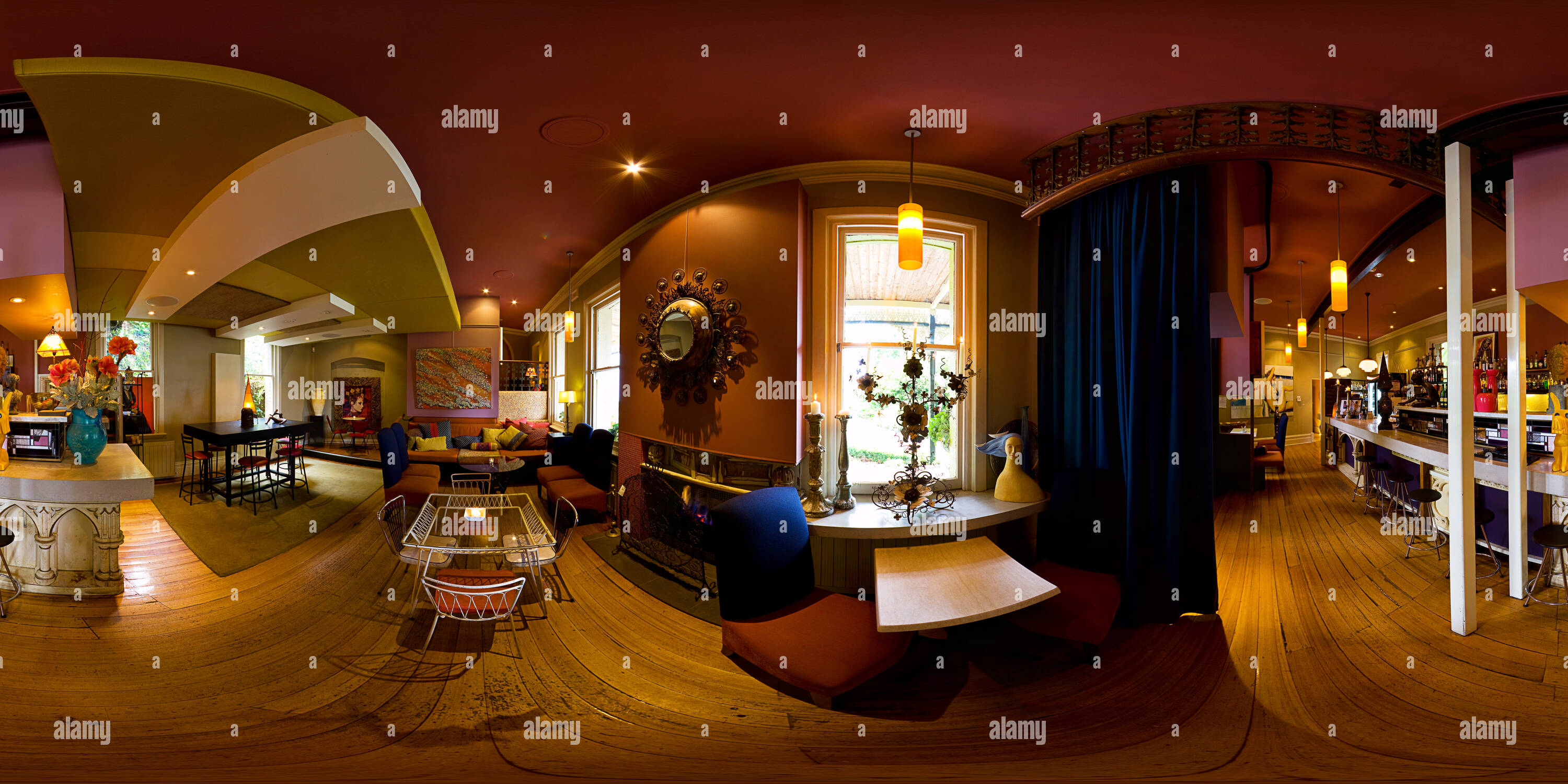 360 degree panoramic view of The Convent Gallery - The Altar Bar & Lounge - Daylesford, Victoria