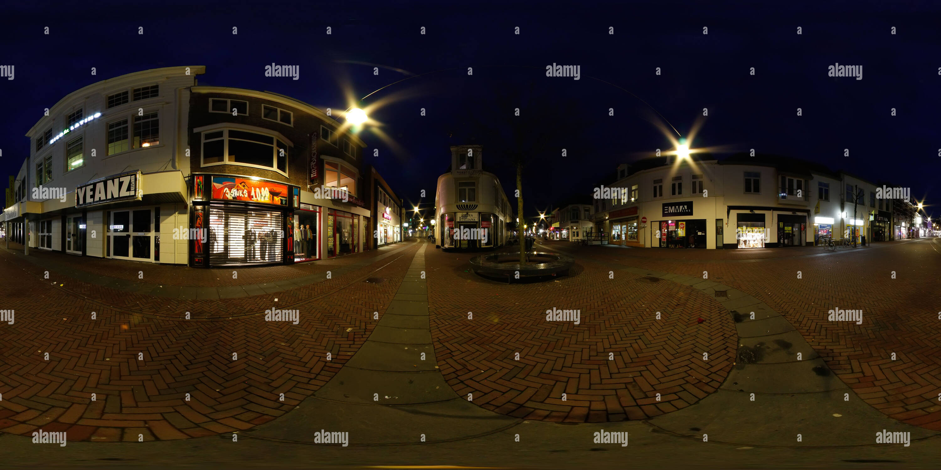 360° view of Enschede City Center at Night 2 Alamy